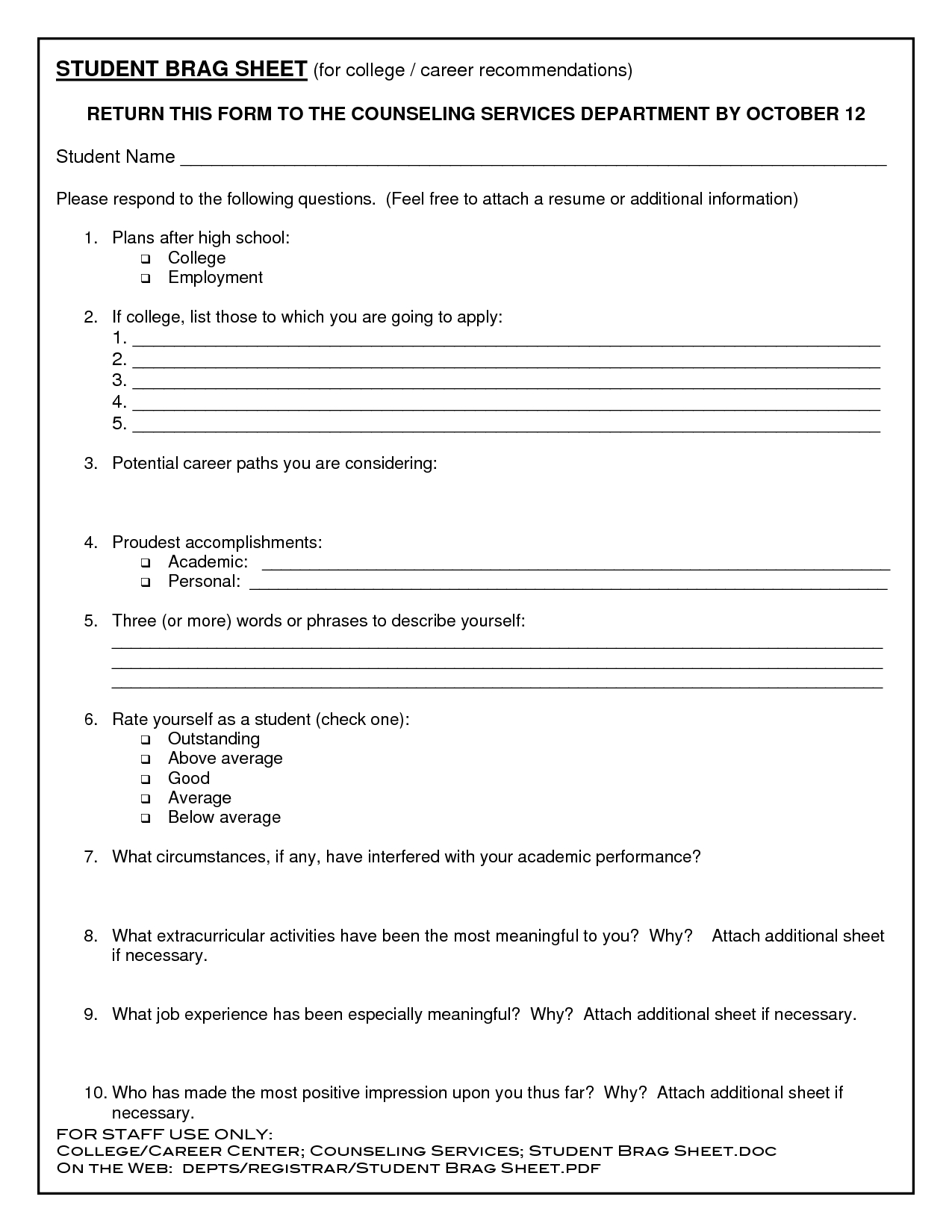 free printable high school resume template