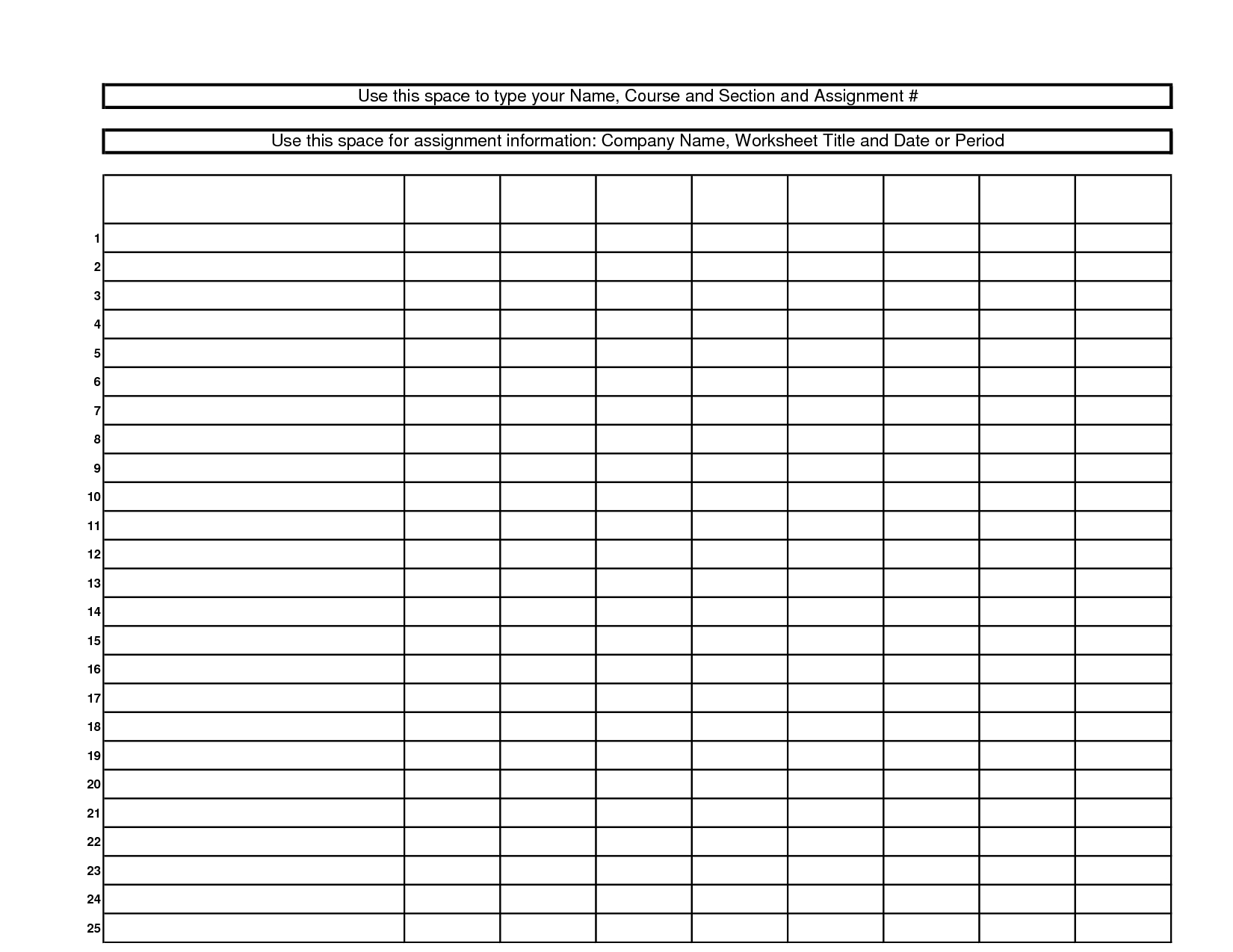 Blank+10+Column+Worksheet+Template | Clever House Ideas | Pinterest - Free Printable Spreadsheet