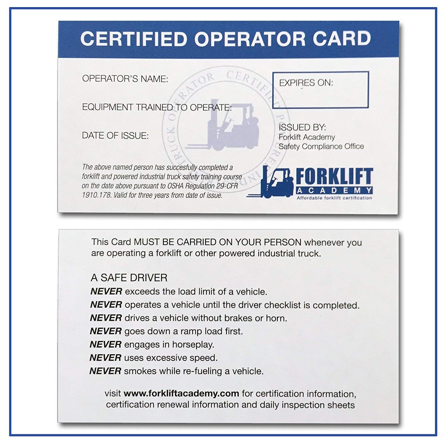 forklift license template download