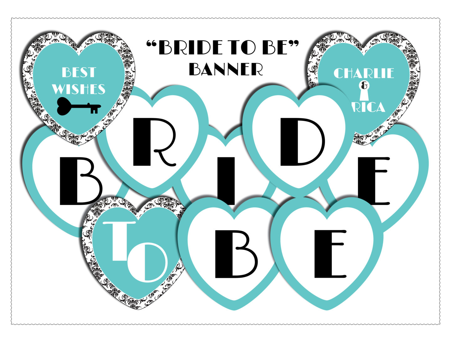 Bridal Shower Heart Banner-Miss To Mrs Banner-Digital Download | Etsy - Free Printable Miss To Mrs Banner