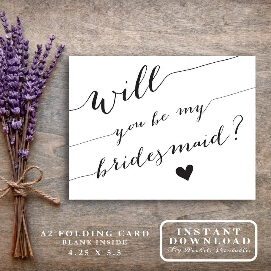 Bridesmaid Card Printable &amp;quot;will You Be My Bridesmaid&amp;quot; Asking - Free Printable Will You Be My Bridesmaid Cards