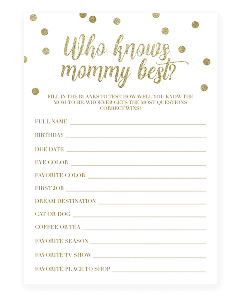 Brilliant Great Baby Shower Game Free Who Know Mommy Best Idea 8 - Free Printable Baby Shower Games Who Knows Mommy The Best