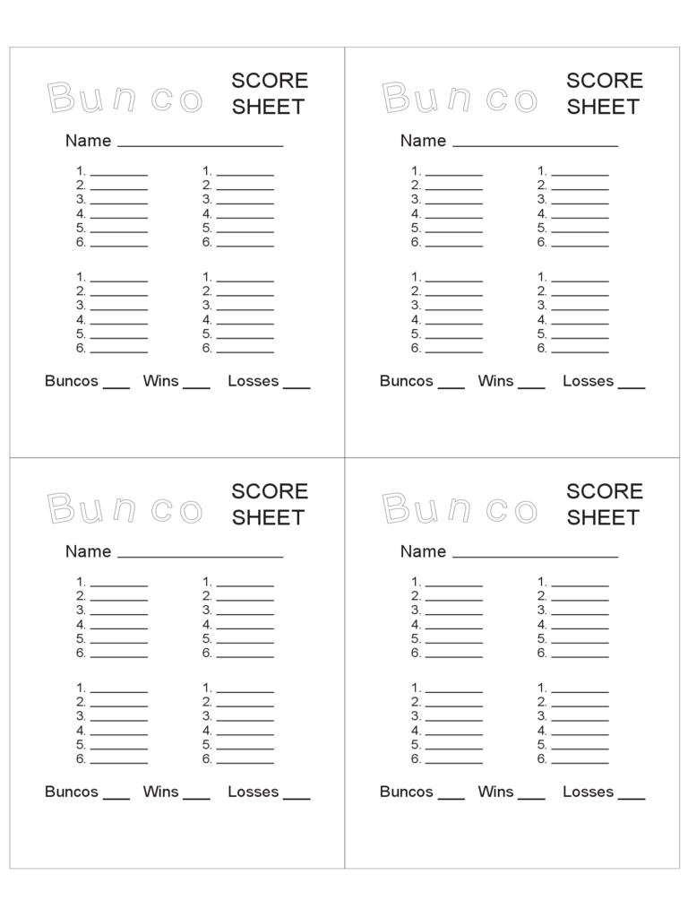 Bunco Score Sheet - 6 Free Templates In Pdf, Word, Excel Download - Free Printable Bunco Score Sheets