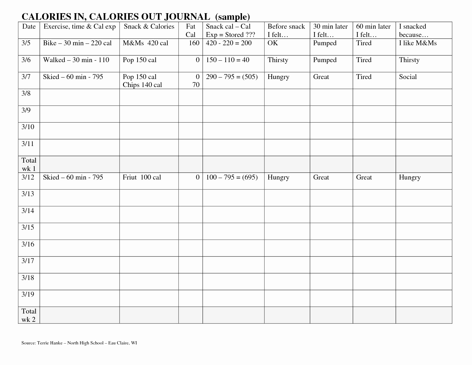 Calorie Counter Spreadsheet – Theomega.ca - Free Printable Calorie Counter Sheet