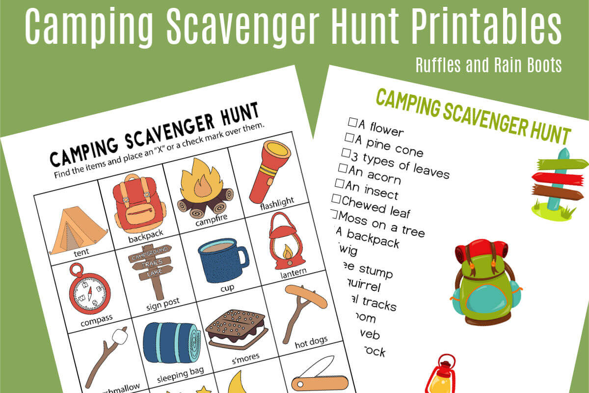 Camping Scavenger Hunt - Printables For Two Age Groups! - Ruffles - Free Printable Camping Games