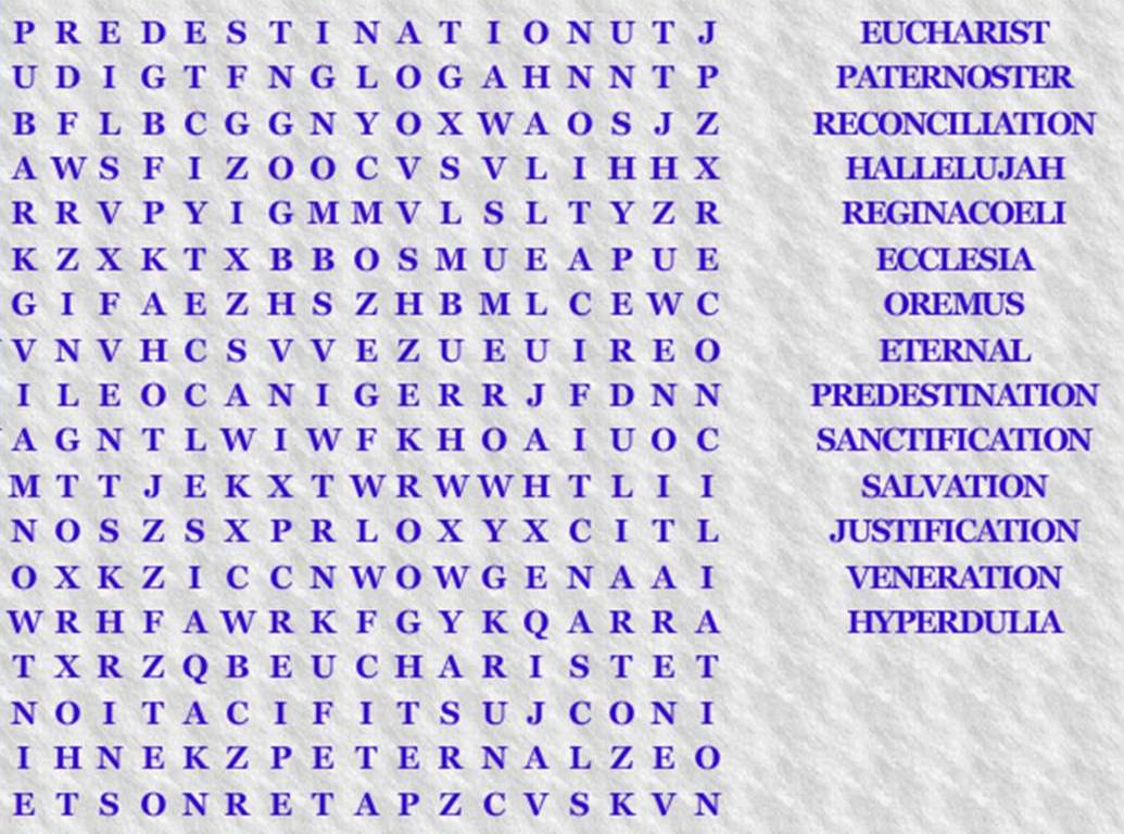 Catholic Bible 101 - Wordsearch Fun - Free Printable Catholic Word Search