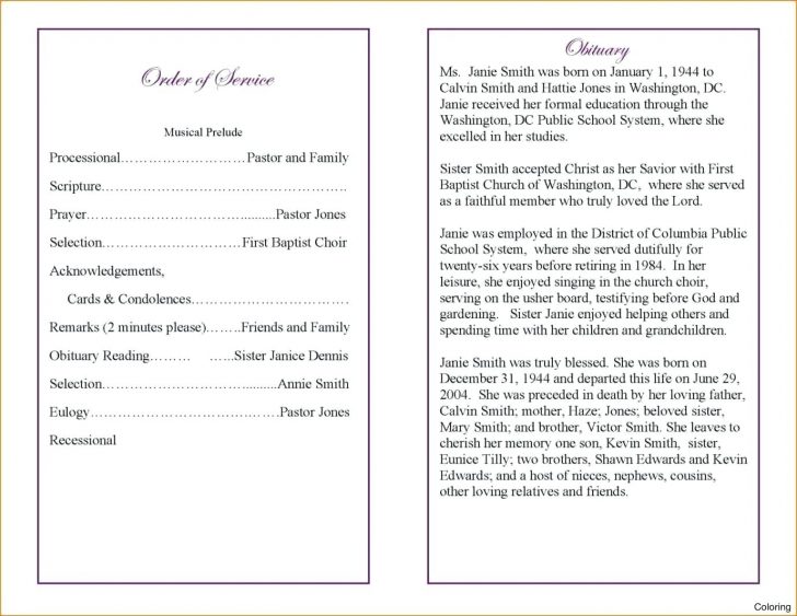 Catholic Funeral Mass Booklet Template Example Simple Funeral Order ...