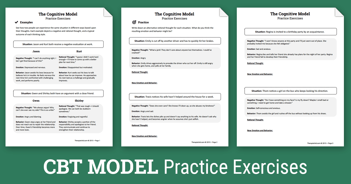Cbt Practice Exercises (Worksheet) | Therapist Aid - Free Printable Counseling Worksheets