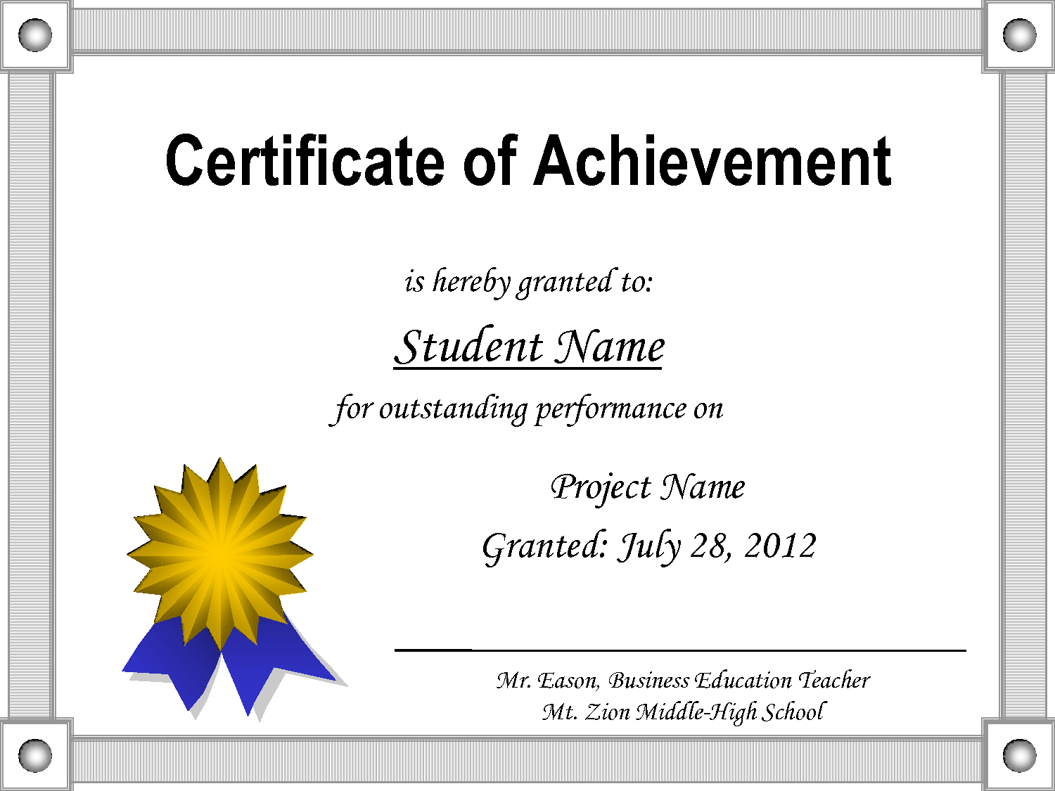 Certificate-Of-Achievement-Template - Free Printable Certificates Of Achievement