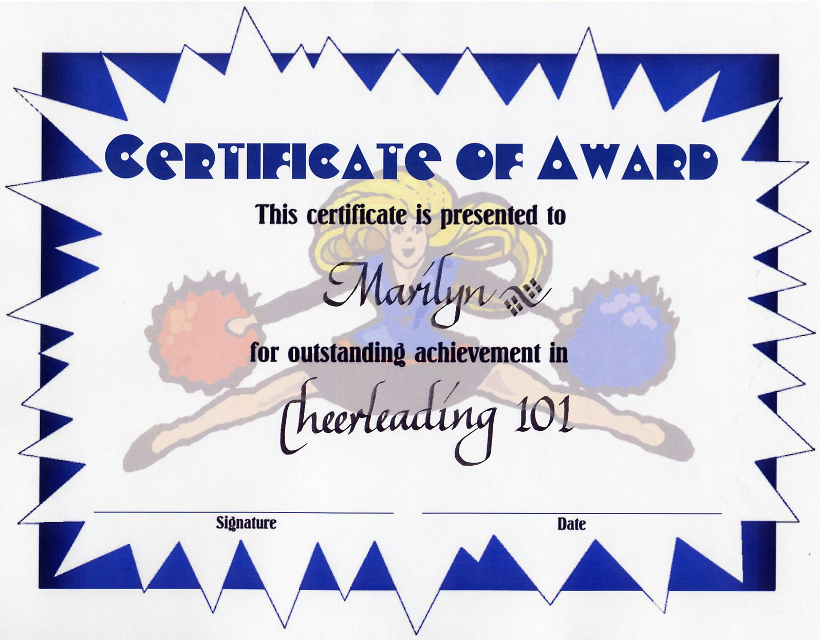 Cheer Awards Templates - Hashtag Bg - Free Printable Cheerleading Certificates
