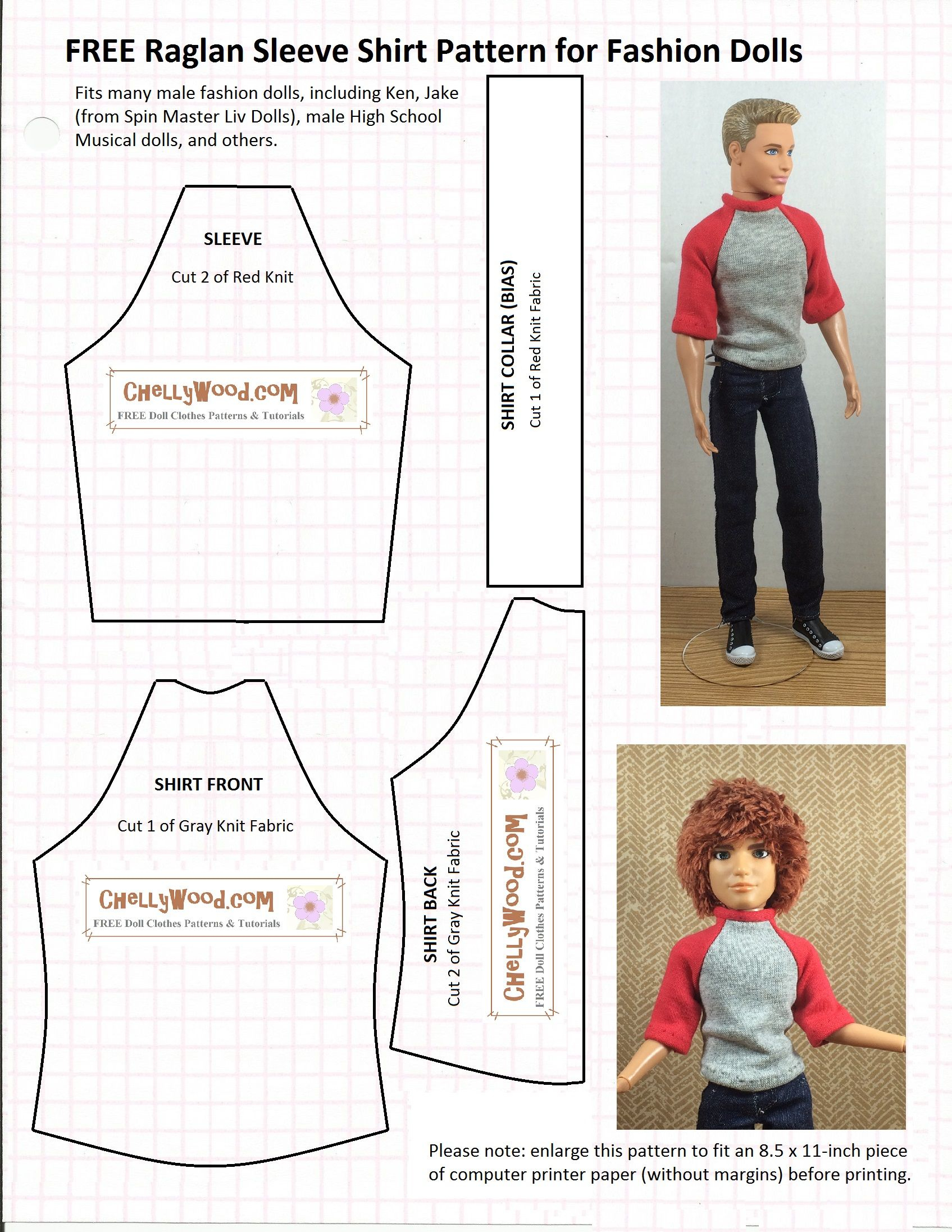 Chellywood Has Free, Printable Sewing Patterns For Lots Of - Easy Barbie Clothes Patterns Free Printable