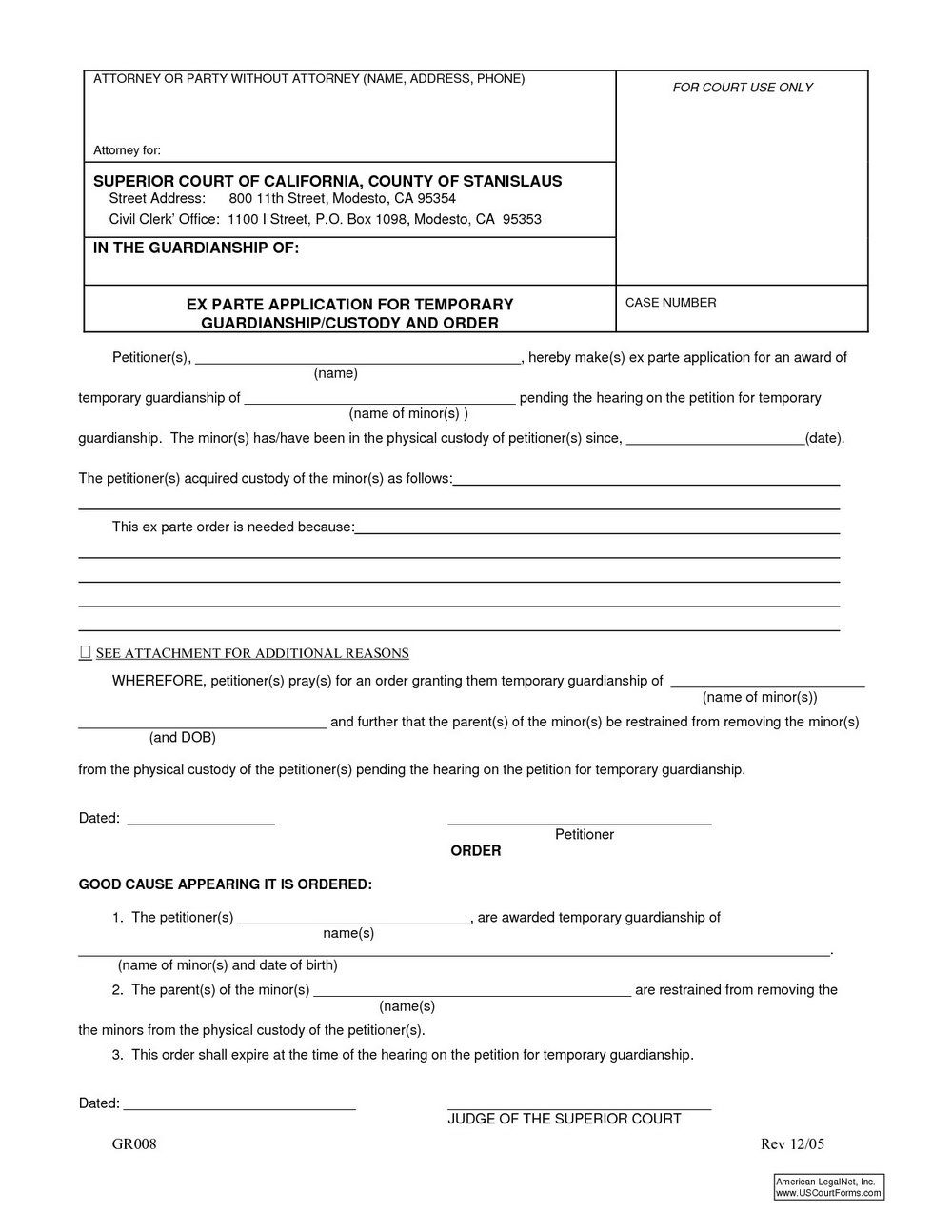 Child Guardianship Forms California #346410004921 – Legal - Free Printable Child Guardianship Forms
