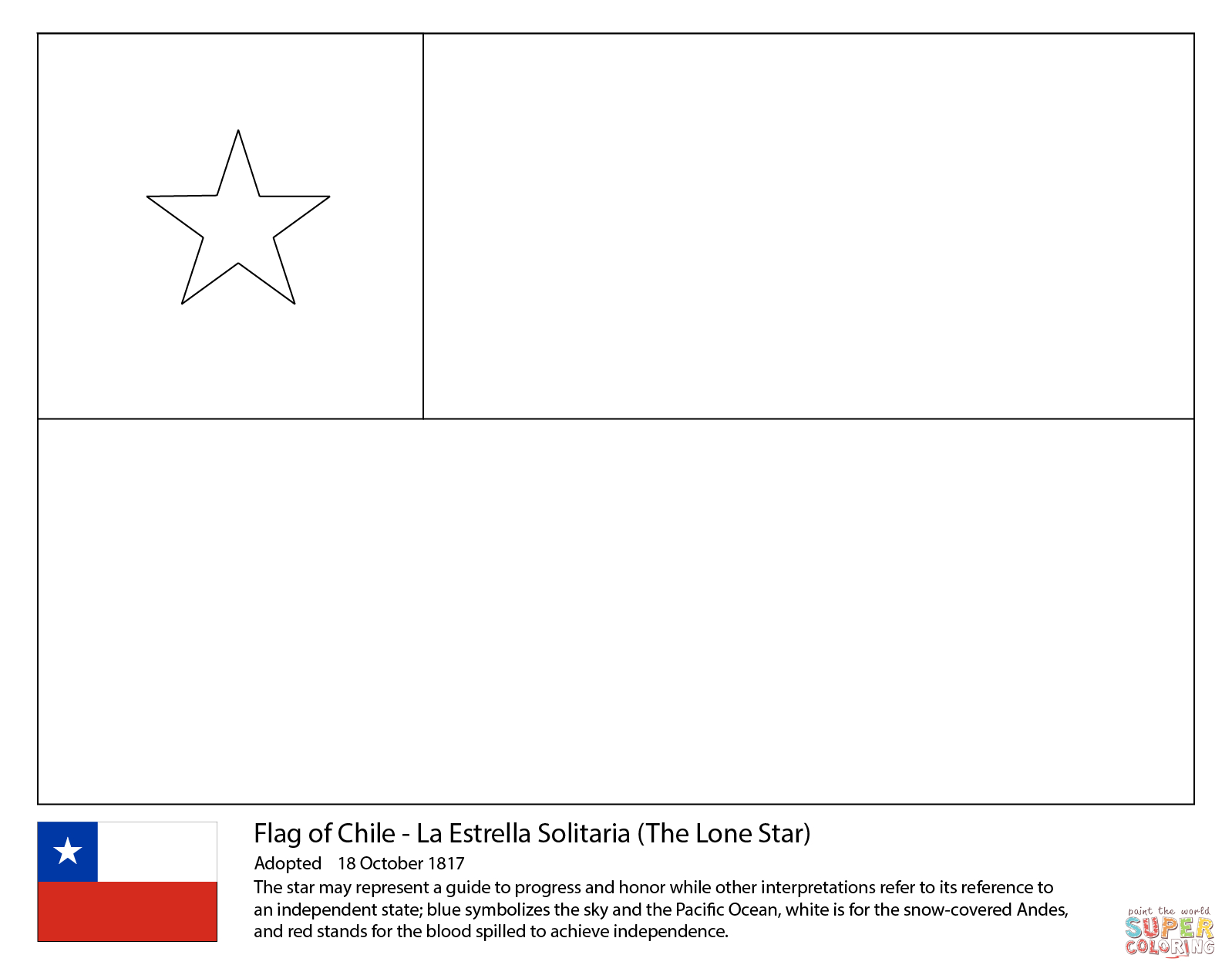 Chile Flag Coloring Page | Free Printable Coloring Pages - Free Printable Flags From Around The World