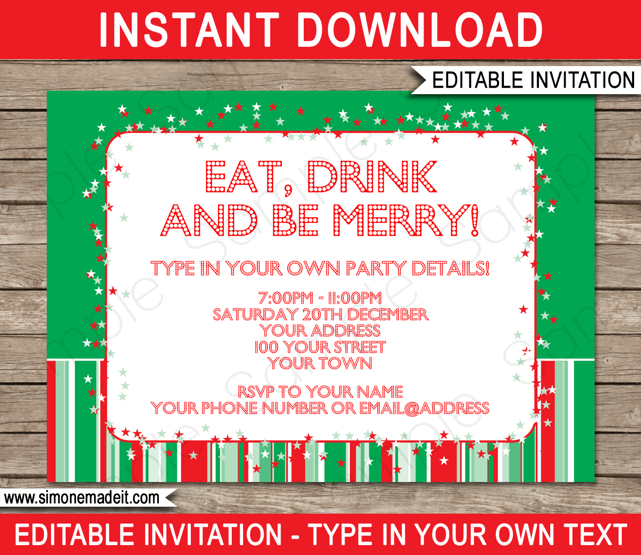 Christmas Party Free Printable Holiday Invitation Personalized - Christmas Party Invitation Templates Free Printable