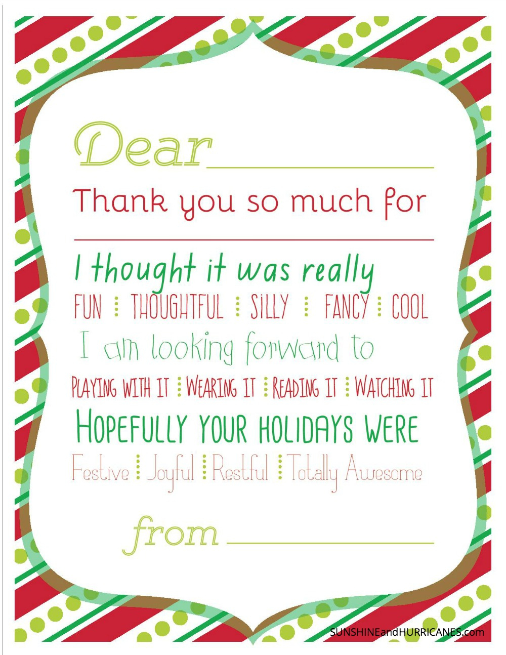 Christmas Printable Thank You Cards For Kids - Christmas Cards For Grandparents Free Printable