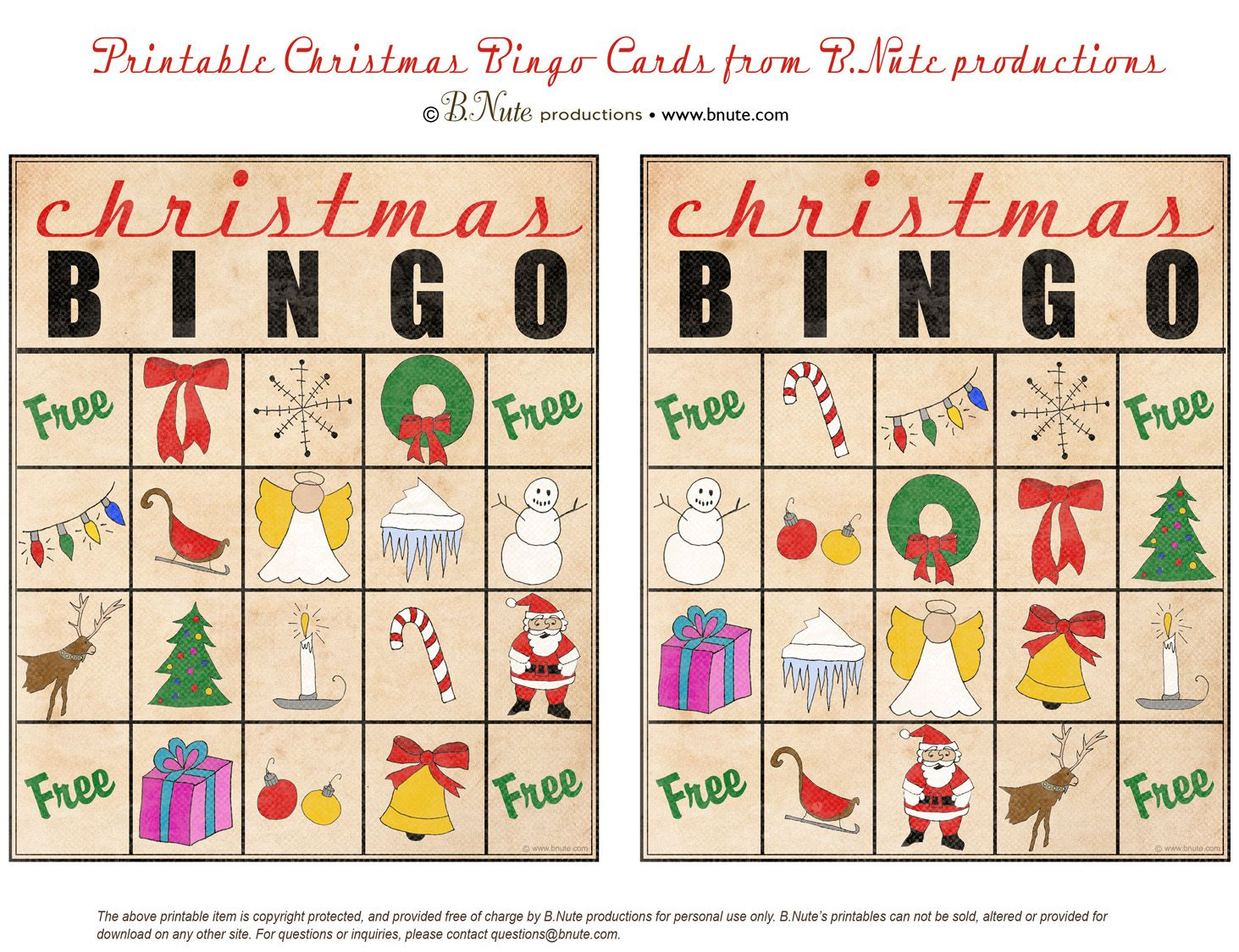 Christmas Printables Images | Free Printable Christmas Bingo Cards - Free Printable Christmas Bingo