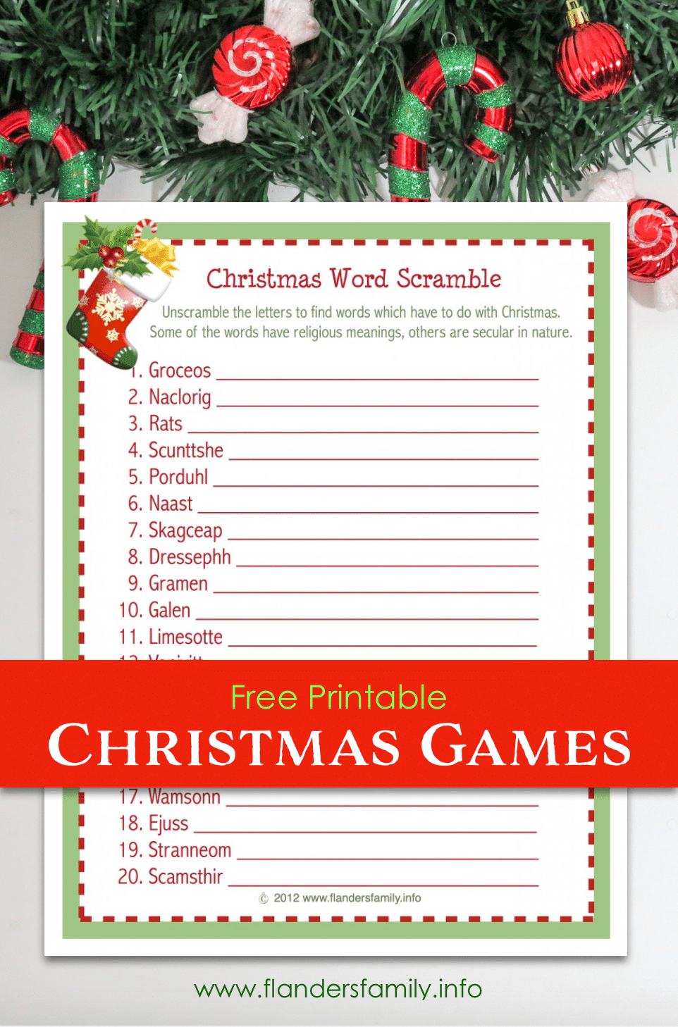 Christmas Word Scramble (Free Printable) - Flanders Family Homelife - Free Printable Christmas Word Games For Adults
