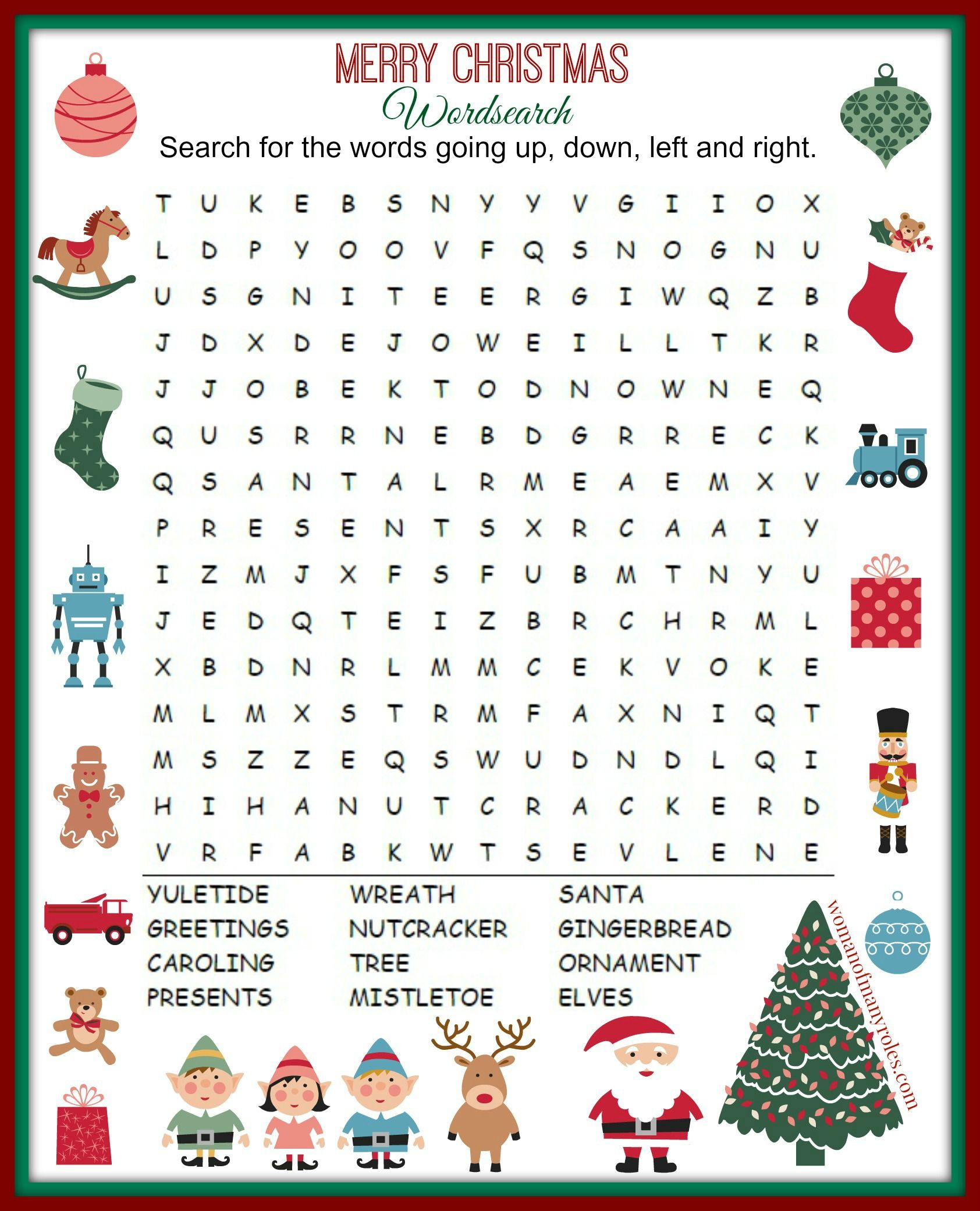 Christmas Word Search Printable - Woman Of Many Roles | Printables - Free Printable Christmas Puzzles Word Searches