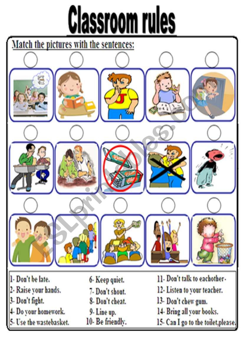 Classroom Rules - Esl Worksheetbolflayke - Free Printable Classroom Rules Worksheets