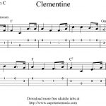 Clementine, Free Easy Ukulele Tab Sheet Music   Free Printable Ukulele Songs