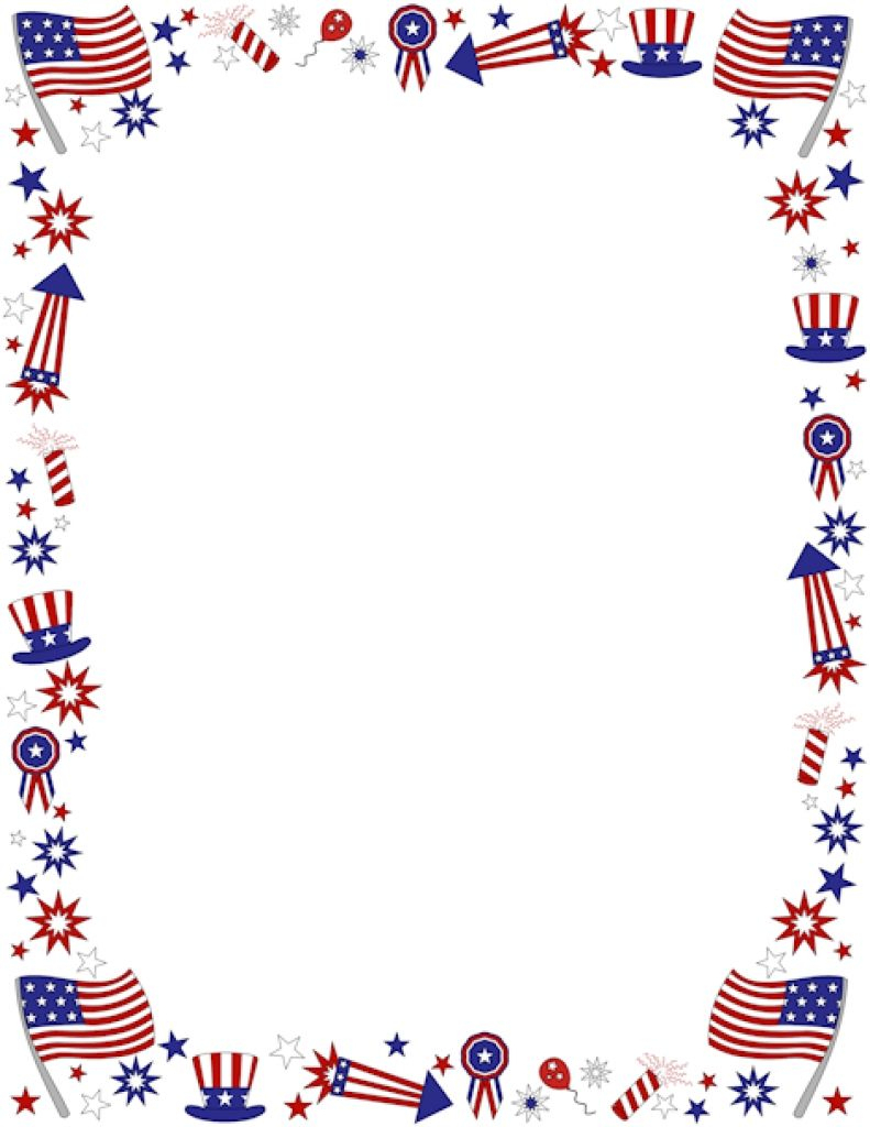 Clipart+4Th+Of+July+Borders | Coloring Pages | Pinterest | Page - Free Printable 4Th Of July Stationery