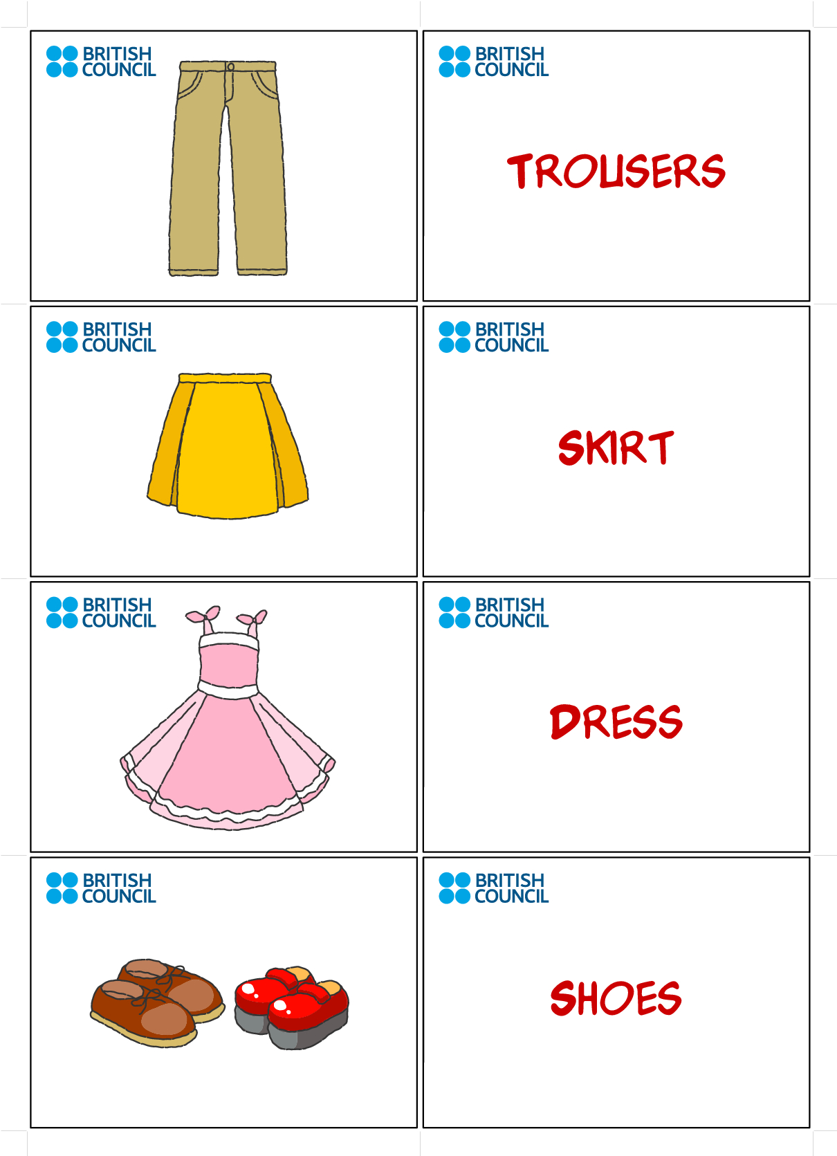 Clothes Flash Cards For Kids Printables | Flash Cards | Flashcards - Free Printable Flash Card Maker