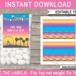 Coachella Party Tic Tac Labels | Birthday Party Favors | Festival Theme   Free Printable Tic Tac Labels