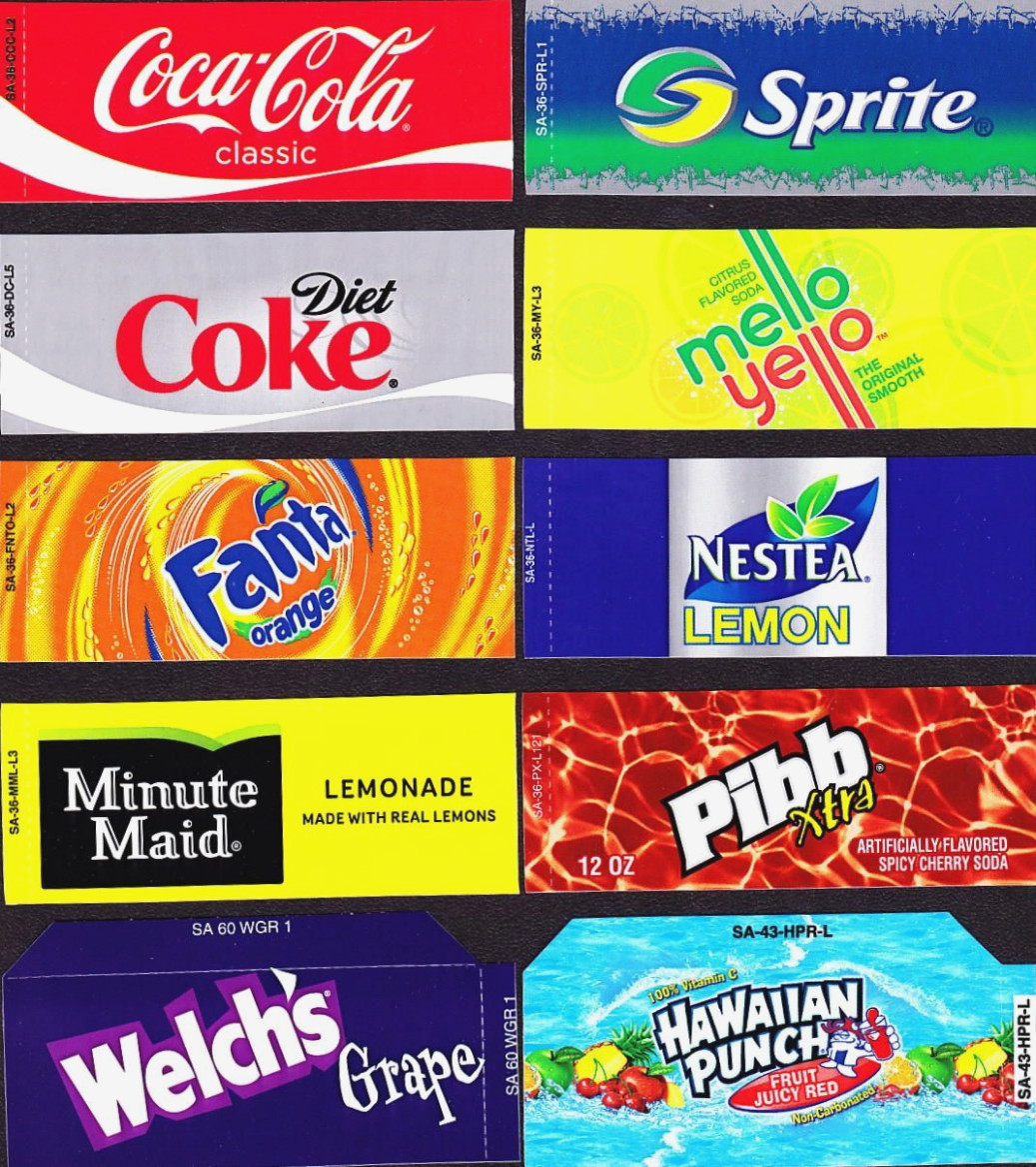 Coke Machine Labels | 14 Coke Mixed Set Small Flavor Labels Soda - Free Printable Pop Machine Labels