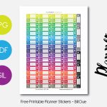 Colorful Bill Due – Planner Addiction   Free Printable Bill Planner