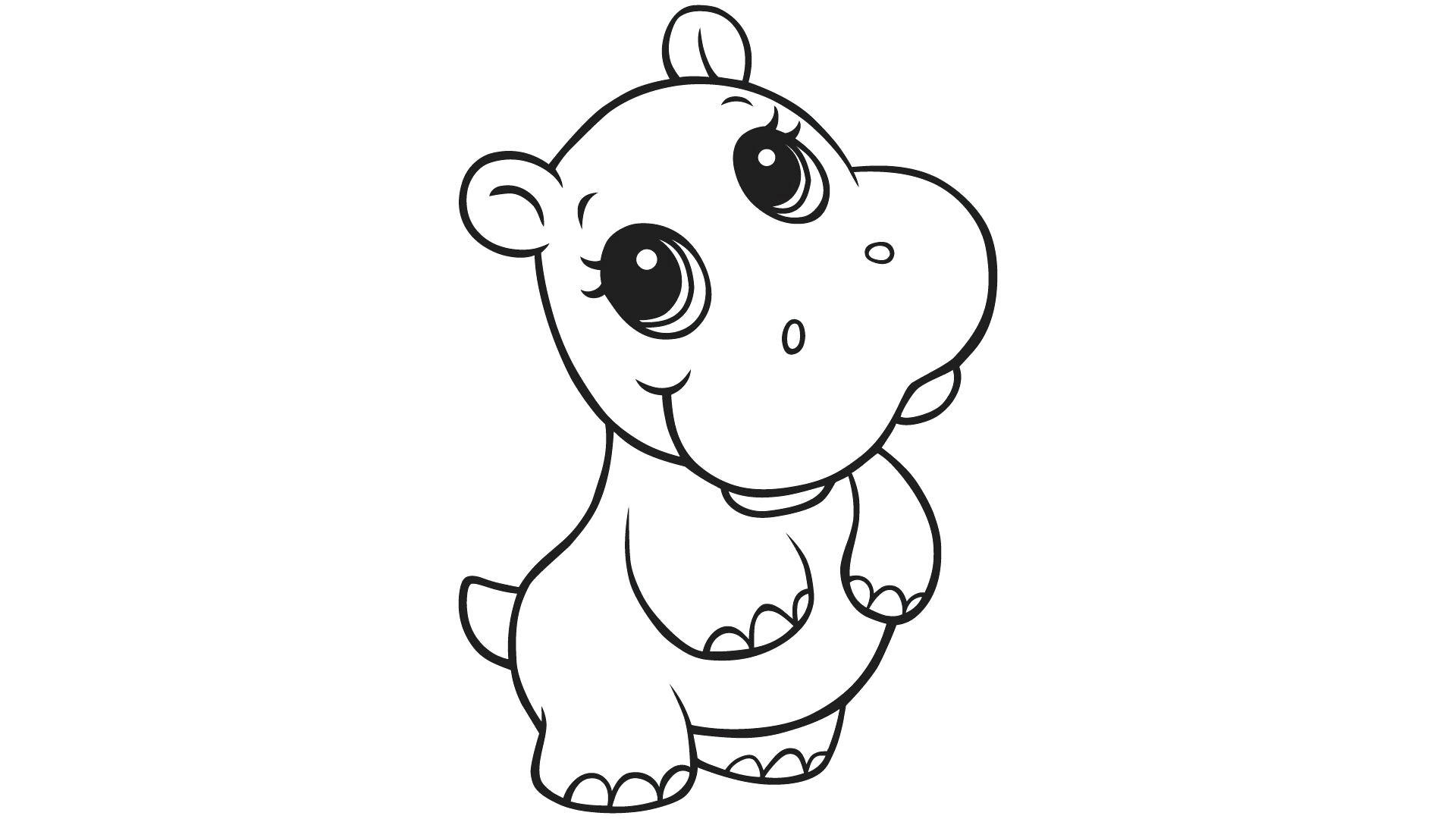 Coloring Pages Hippo #47256 - Free Printable Hippo Coloring Pages