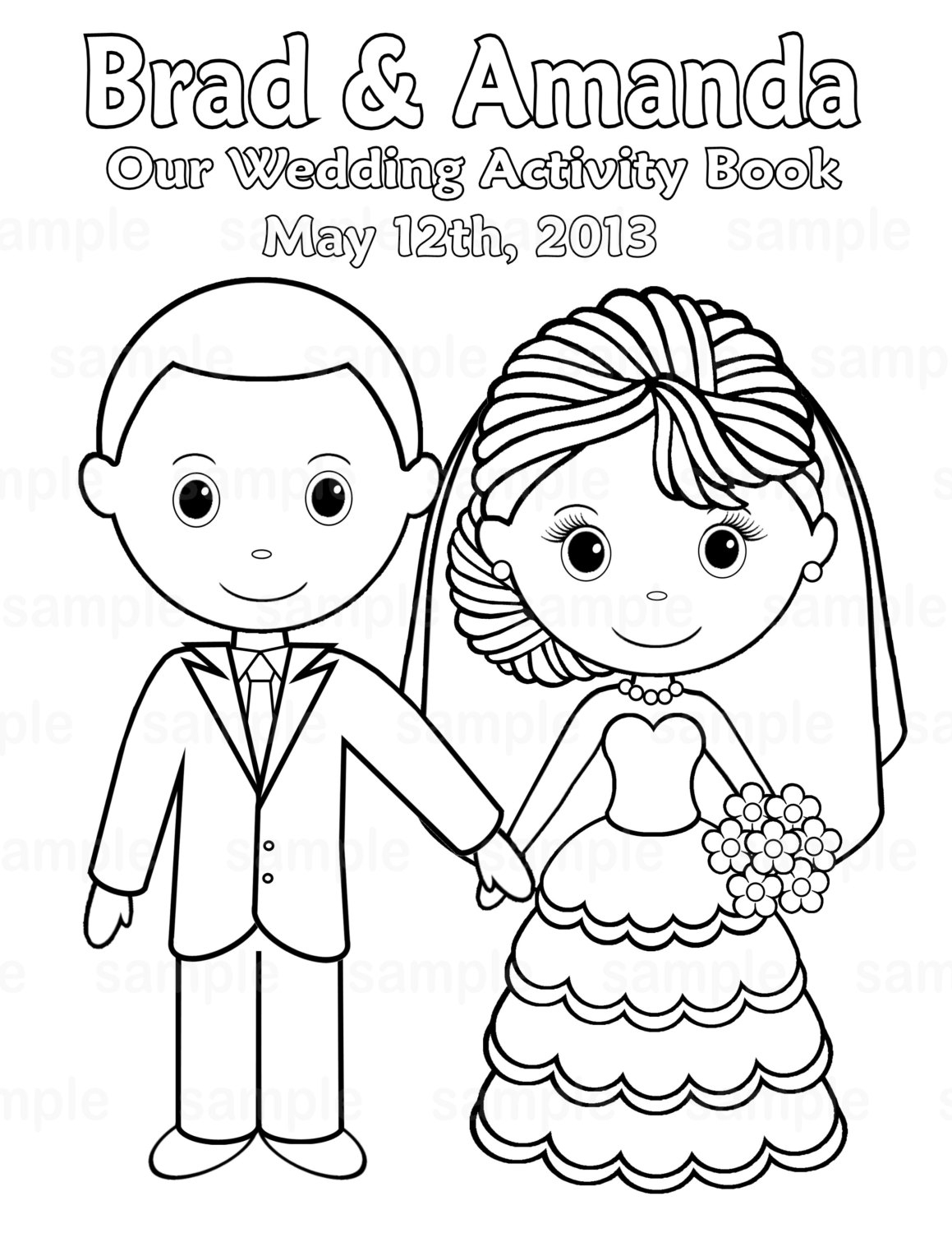 Coloring Pages : Kidsing Coloring Book Fantastic Pdfkids - Free Printable Personalized Wedding Coloring Book