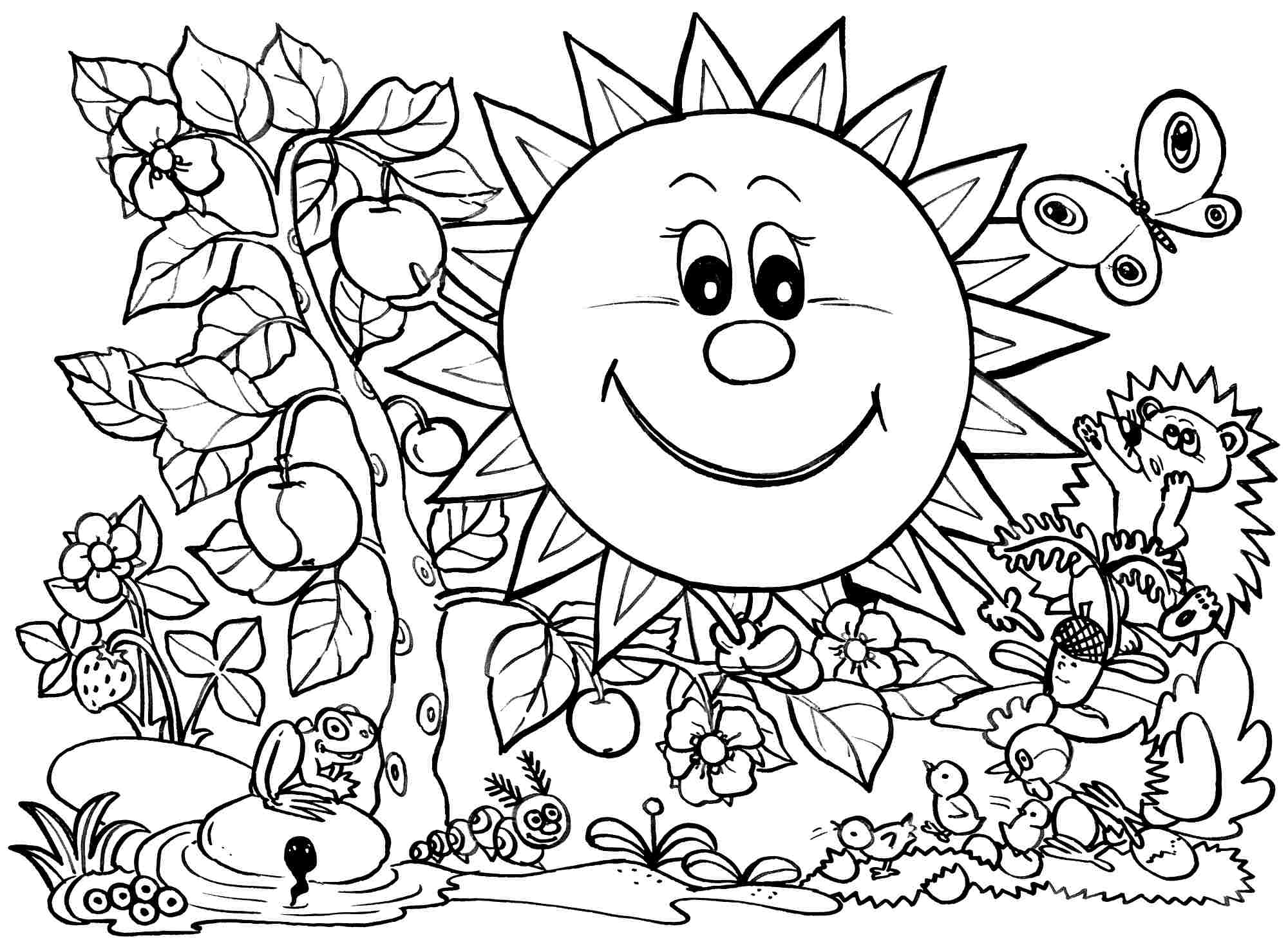 Coloring Pages : Spring Coloring Pages For Preschoolers Free Kids - Spring Coloring Sheets Free Printable