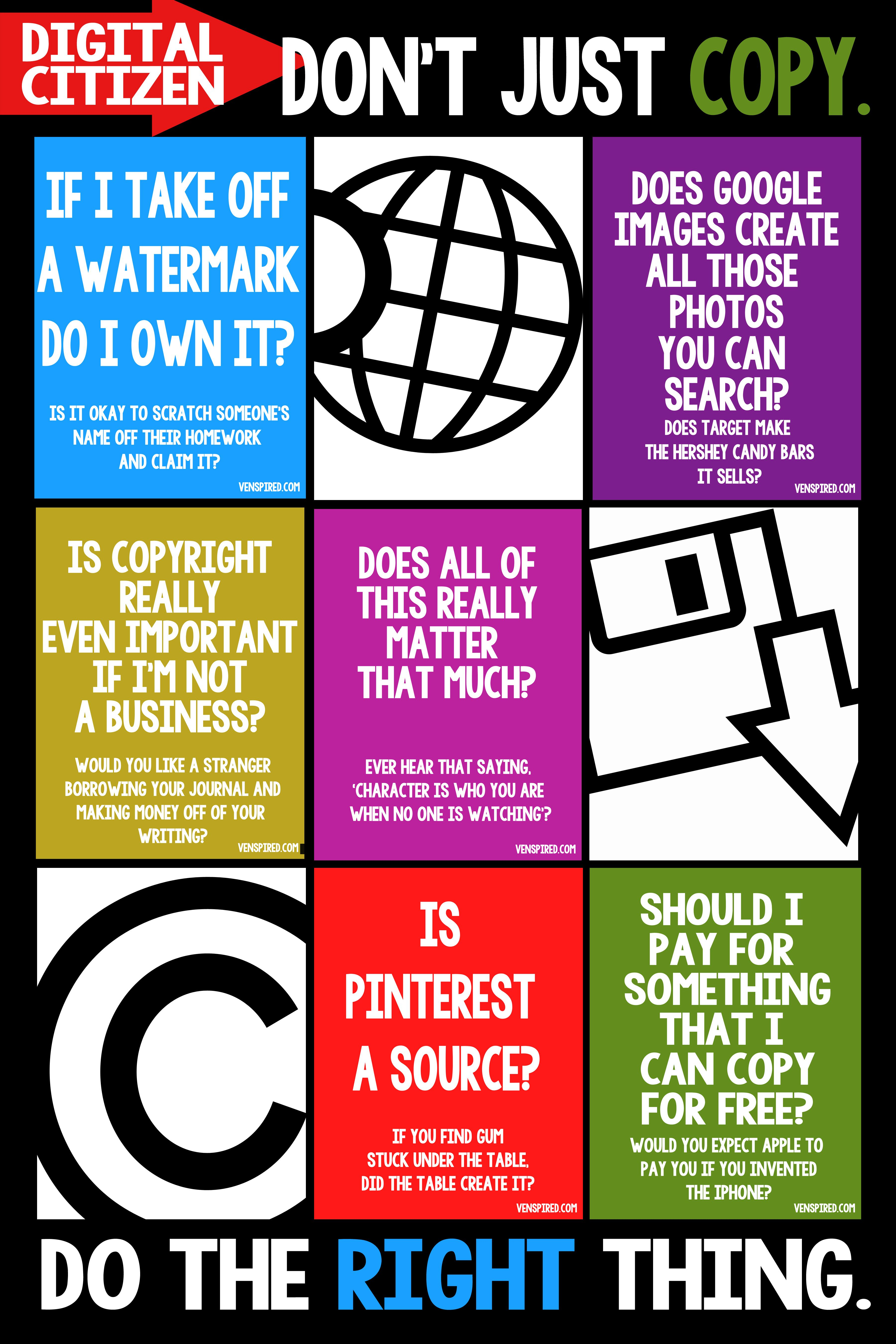 Copyright Info For Kids Free Printable! | Library Lessons - Free Printable Computer Lab Posters
