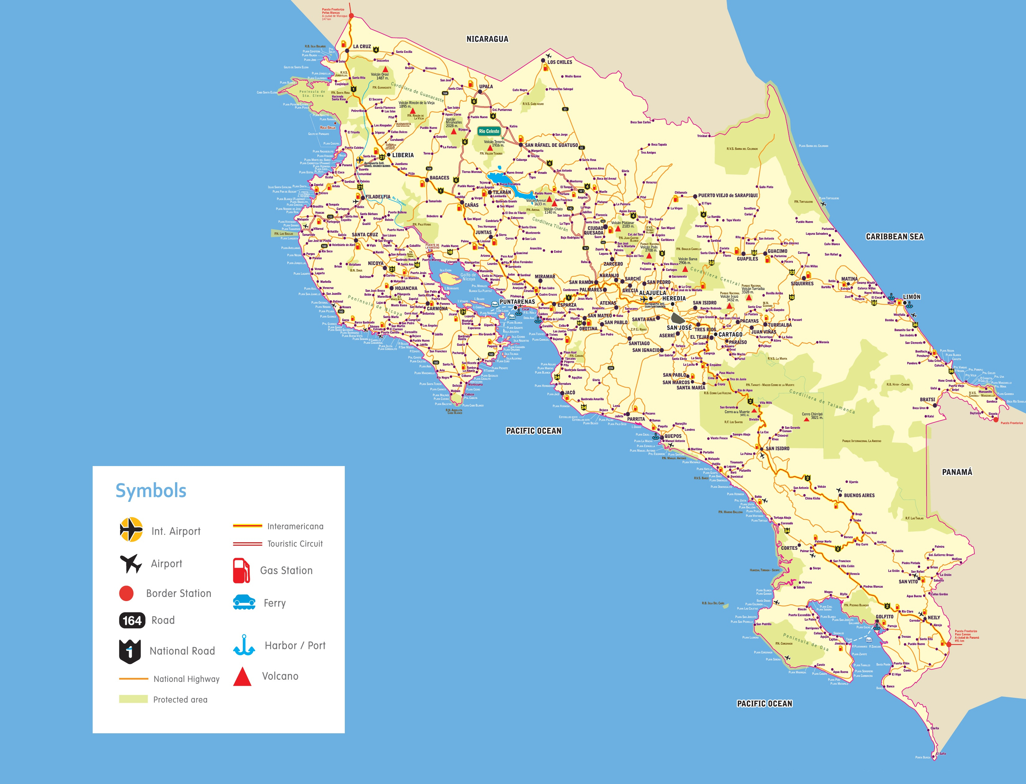 Costa Rica Maps | Maps Of Costa Rica - Free Printable Map Of Costa Rica