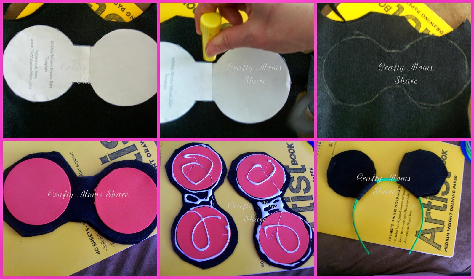 Crafty Moms Share: Diy Mickey And Minnie Mouse Ears And Free - Free Printable Minnie Mouse Ears Template