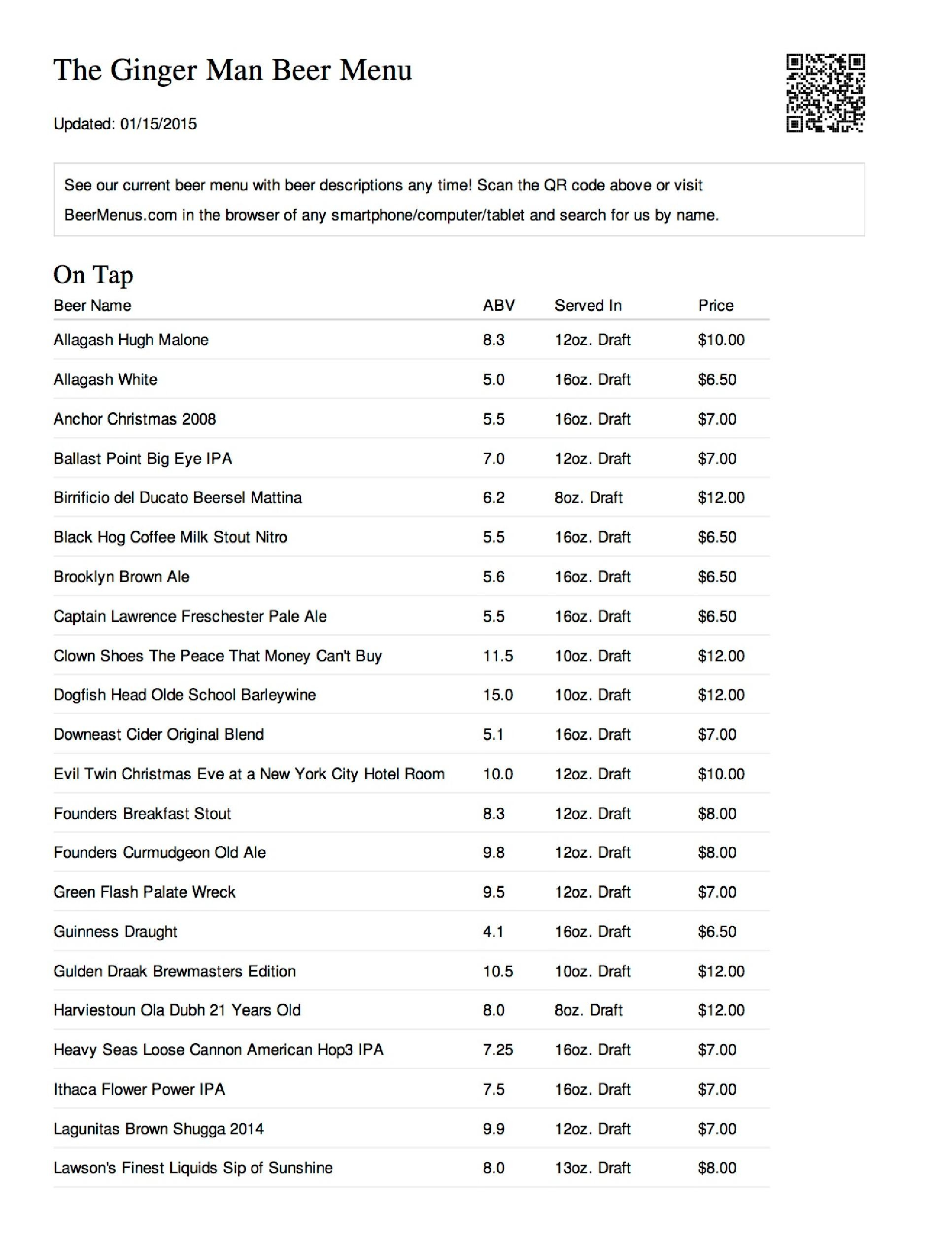 Create A Print Beer Menu With One Click - Design A Menu For Free Printable