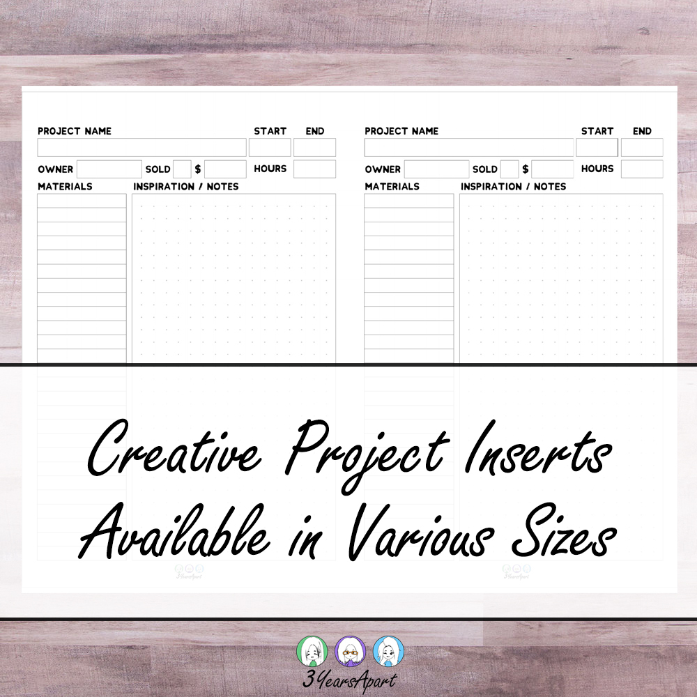 Creative Project Planner Inserts | Free Printable For Traveler&amp;#039;s - Free Printable Traveler&amp;#039;s Notebook Inserts