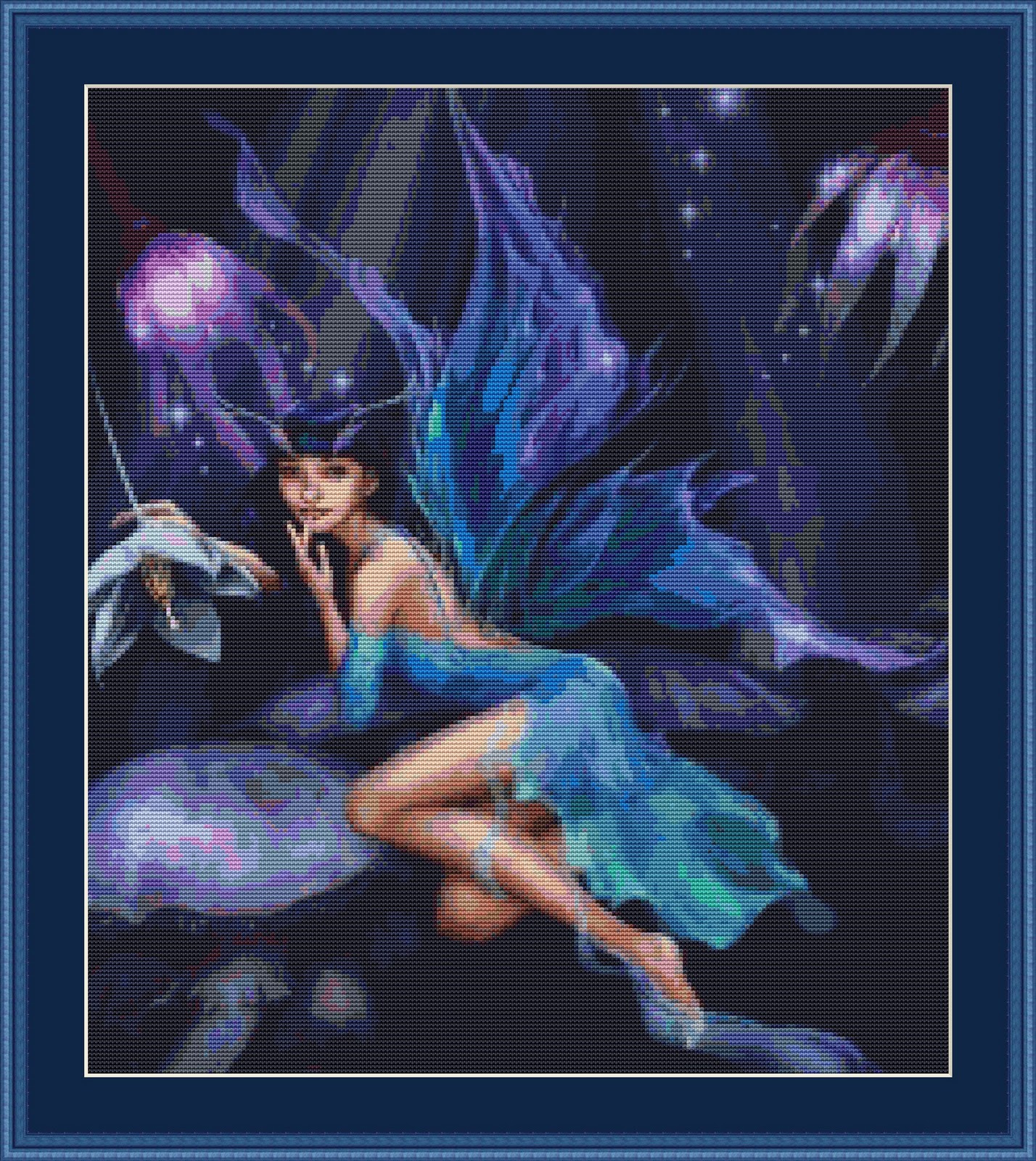Cross Stitch Works: Night Forest Fairy 101111239 Free Cross Stitch - Free Printable Cross Stitch Patterns Angels
