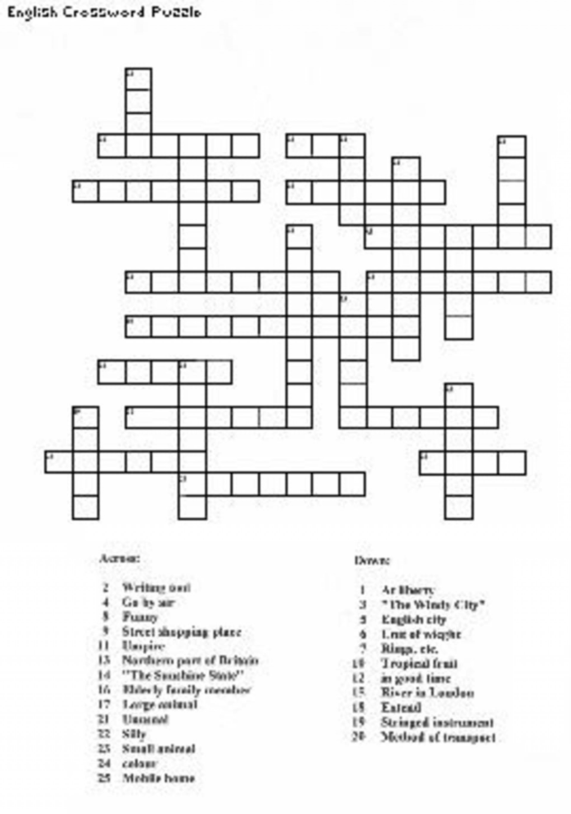 Free Printable Crossword Puzzle Maker