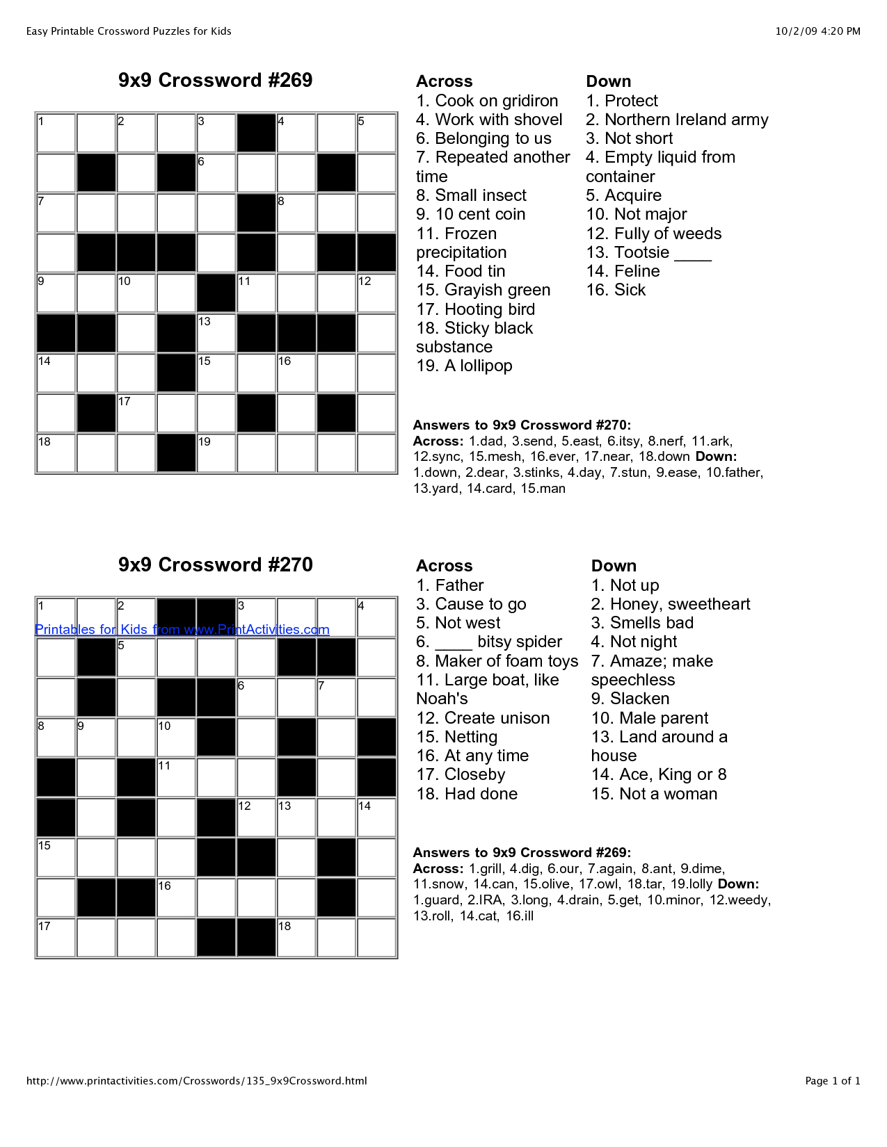 Crossword Puzzle Maker Game Crosswords Free Easy Printable Puzzles - Free Printable Variety Puzzles
