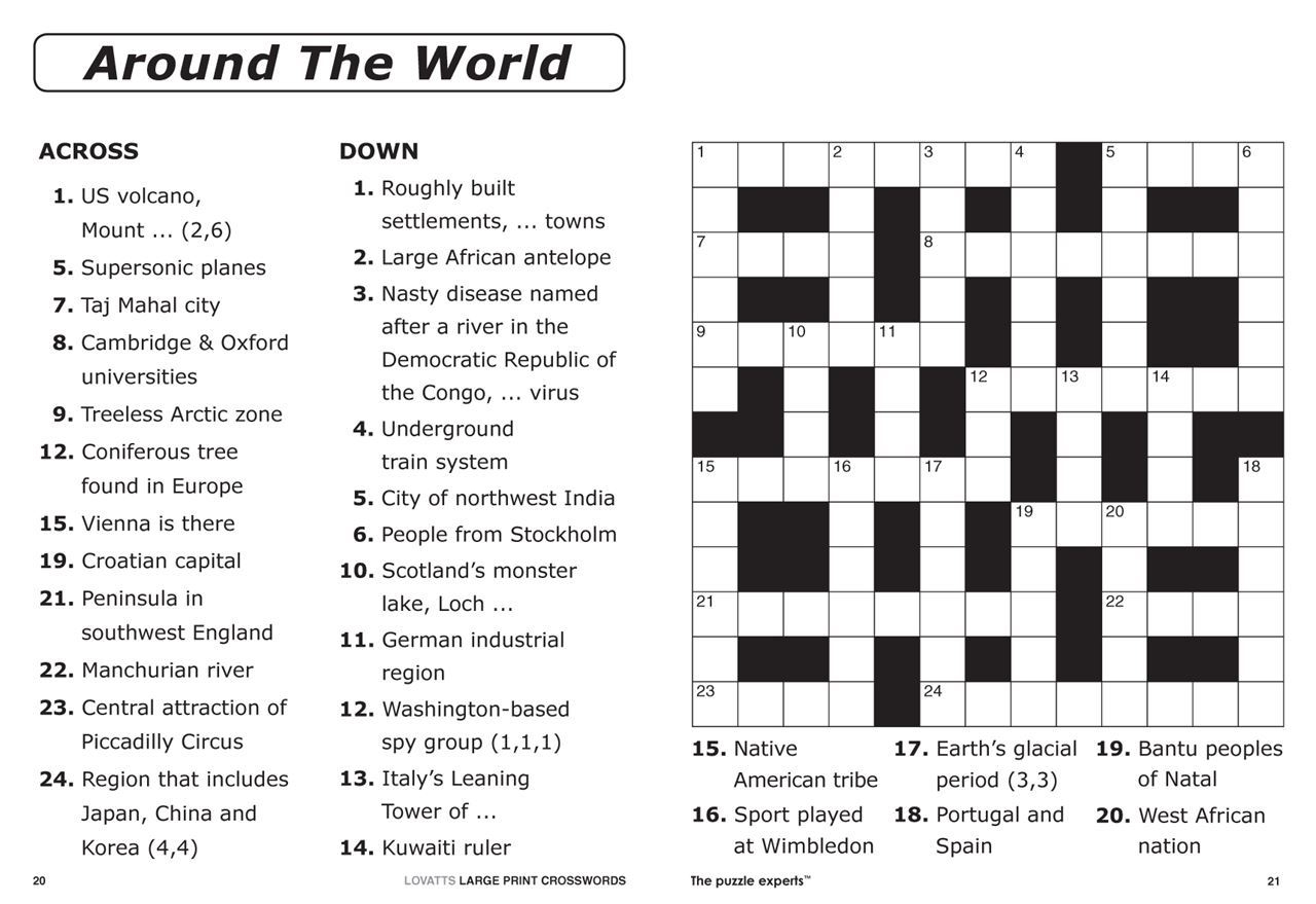 Crossword Puzzle Print Out Crosswords 0002254 Lovatts Large - Free Easy Printable Crossword Puzzles For Adults