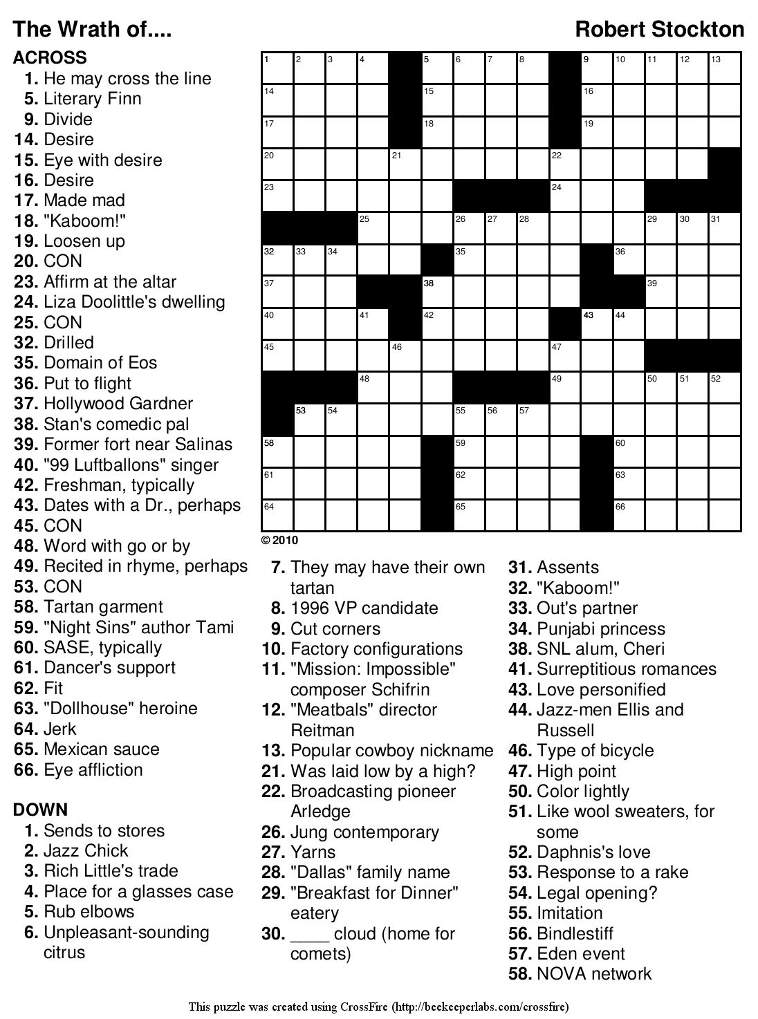 Crossword Puzzles Printable Easy Free Crosswords ~ Themarketonholly - Free Printable Crossword Puzzles For Adults