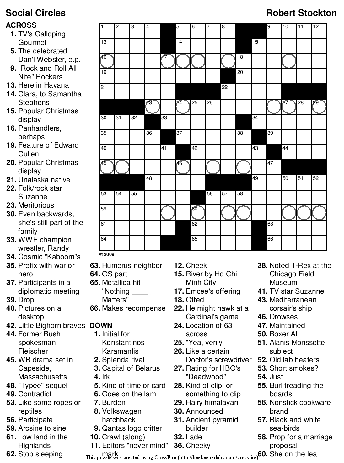 Free Printable Themed Crossword Puzzles For Adults