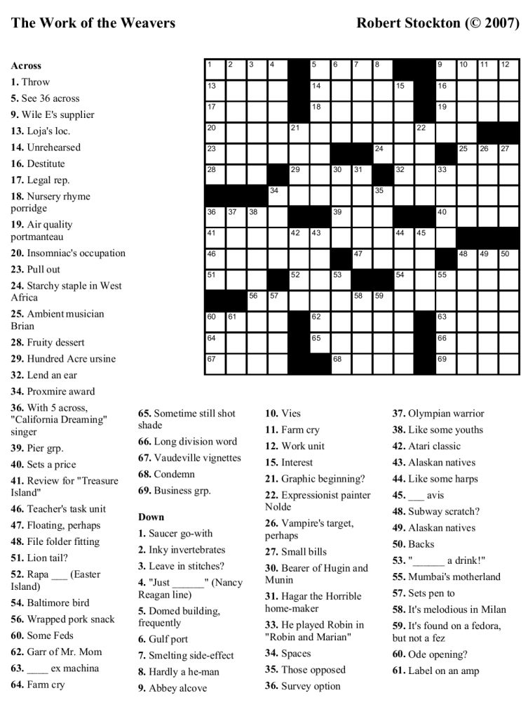 crossword puzzle maker free pdf