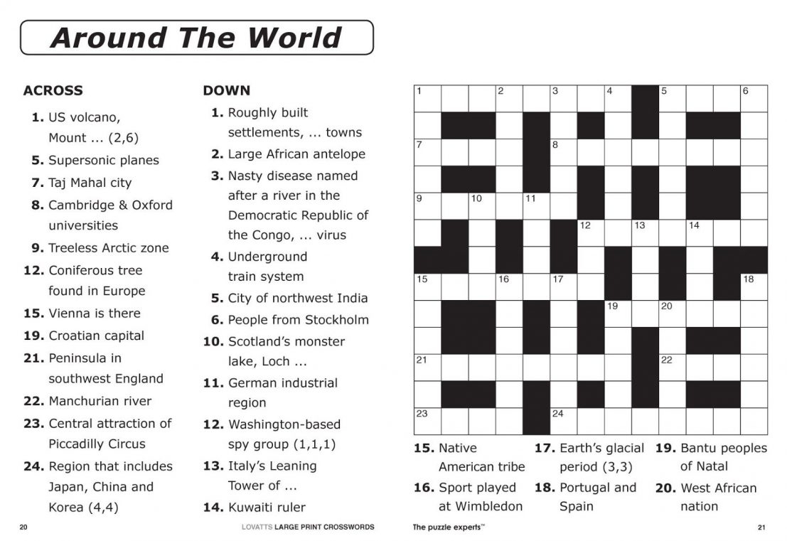 free printable general knowledge crossword puzzles free printable