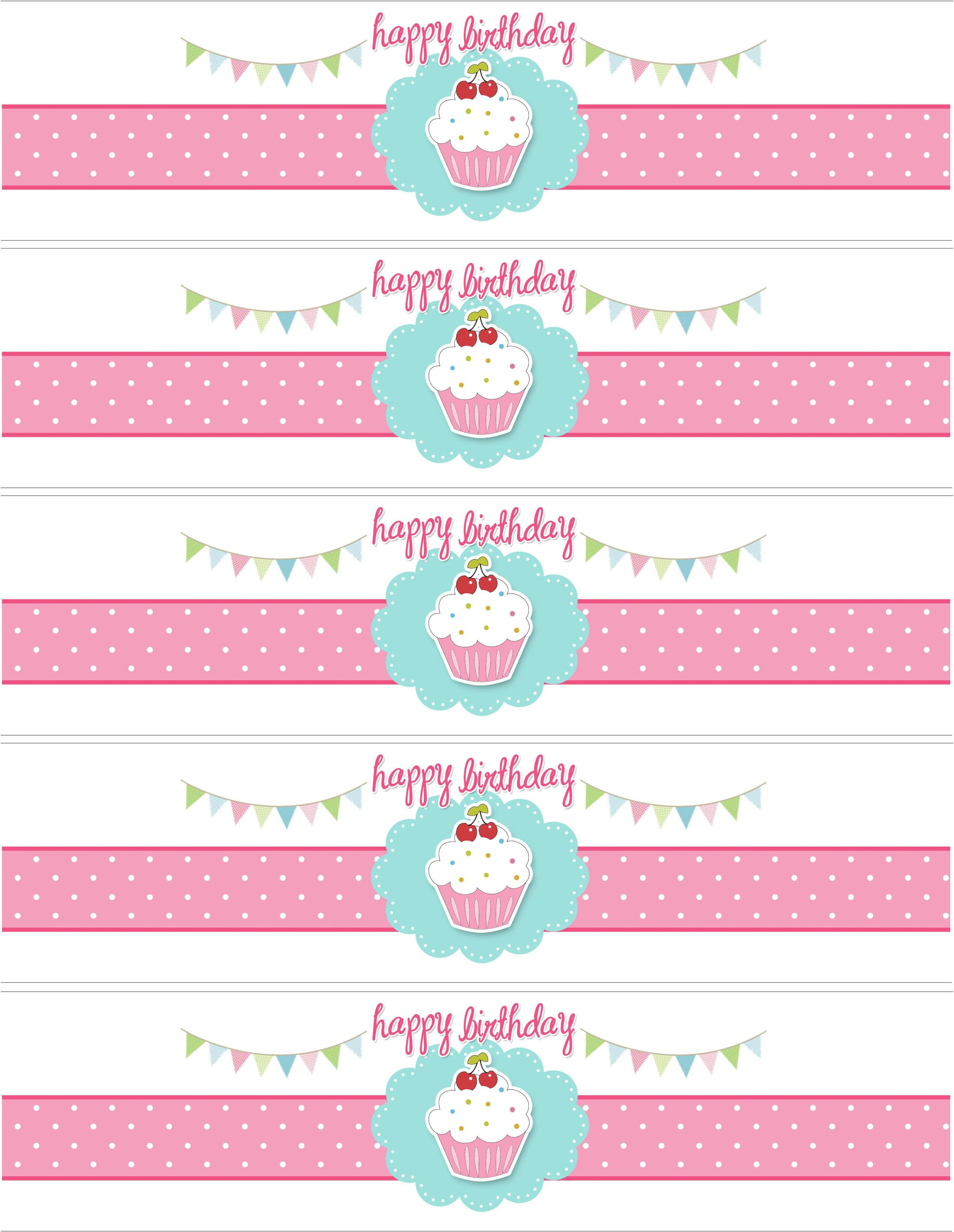 Cupcake Birthday Party With Free Printables | Diy Birthday Party - Free Printable Water Bottle Labels