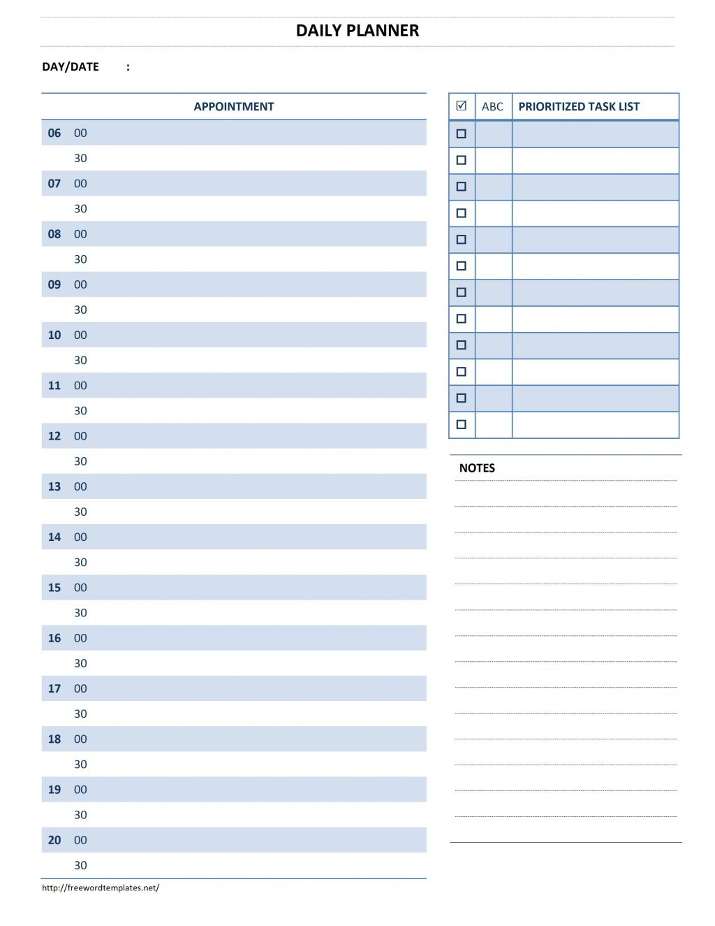 Daily Lesson Plan Ate Word Document Calendar Schedule Planner | Smorad - Free Printable Daily Appointment Planner Pages