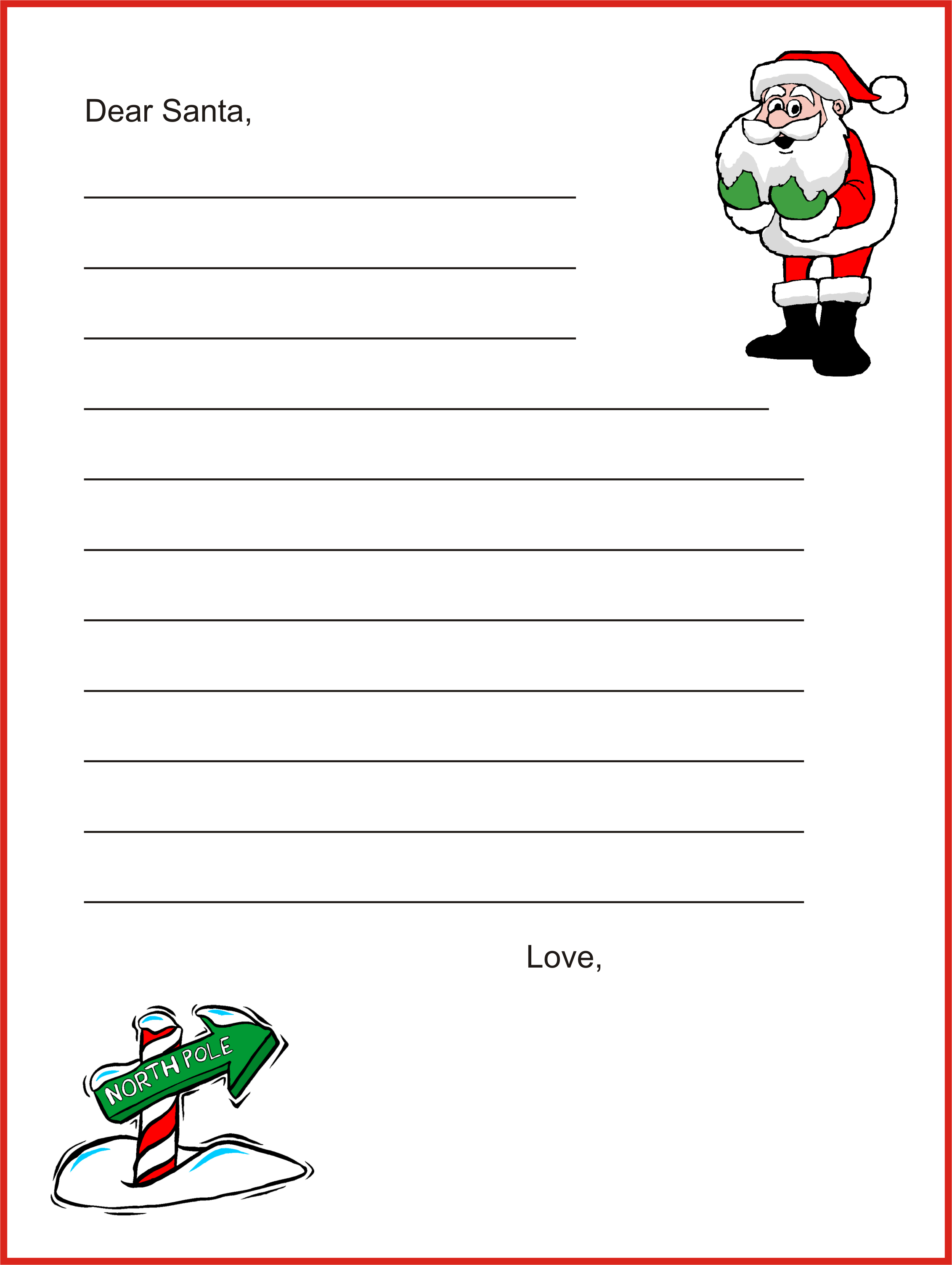 Dear Santa Letter Template - Christmas Letter Tips | - Free Printable Dear Santa Stationary