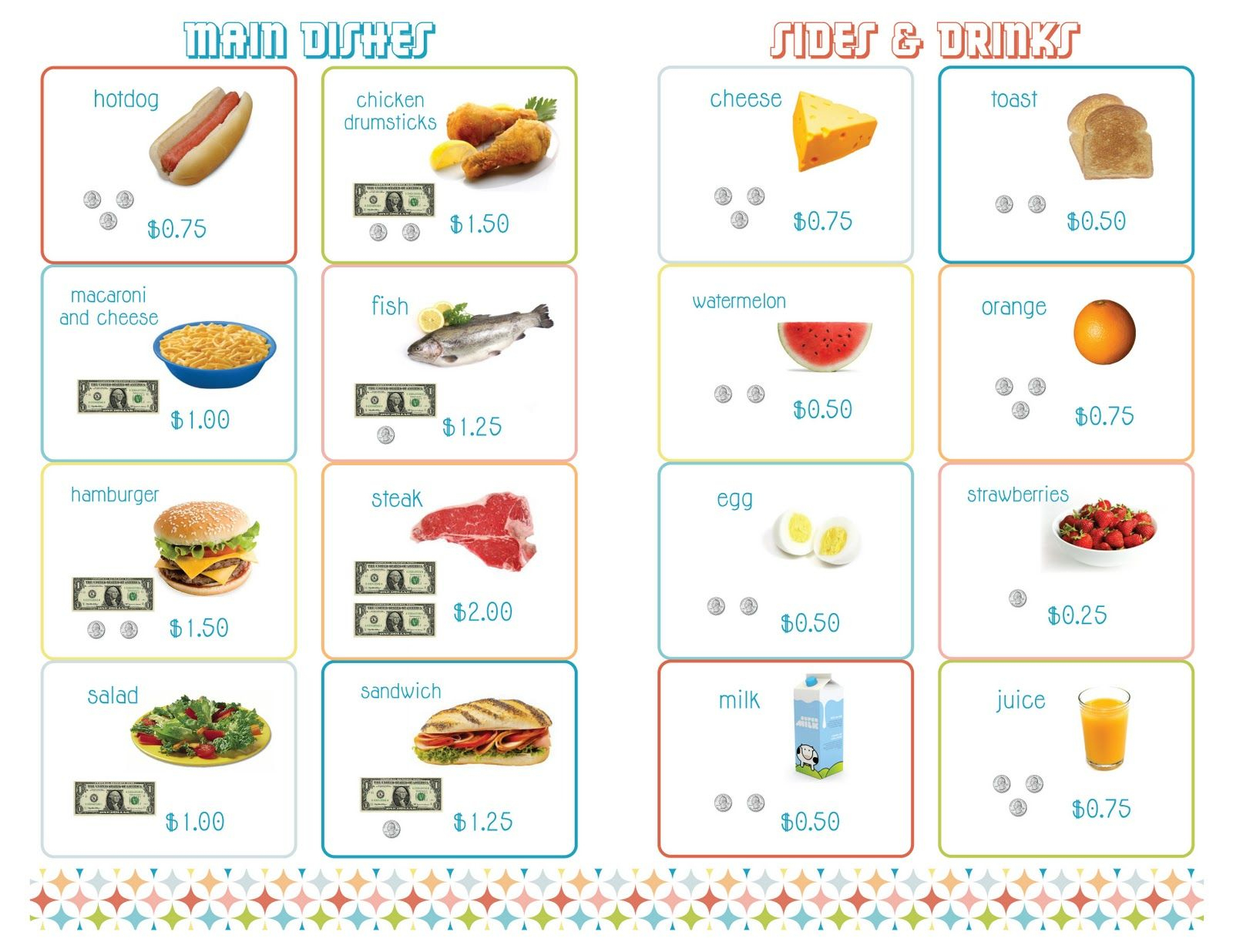 Delightful Distractions: Printable Menus For A Math Restaurant | It - Free Printable Menu Math Worksheets