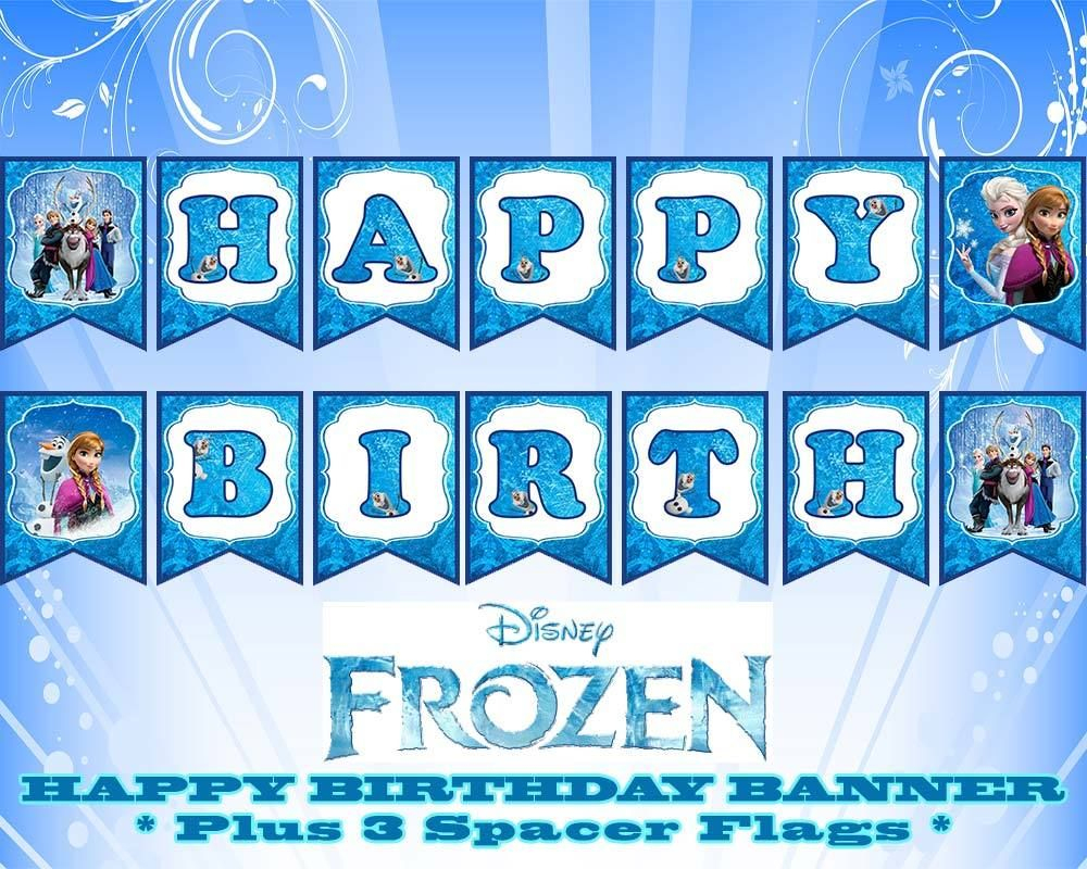Disney Frozen Happy Birthday Banner | Birthday In 2019 | Pinterest - Frozen Happy Birthday Banner Free Printable